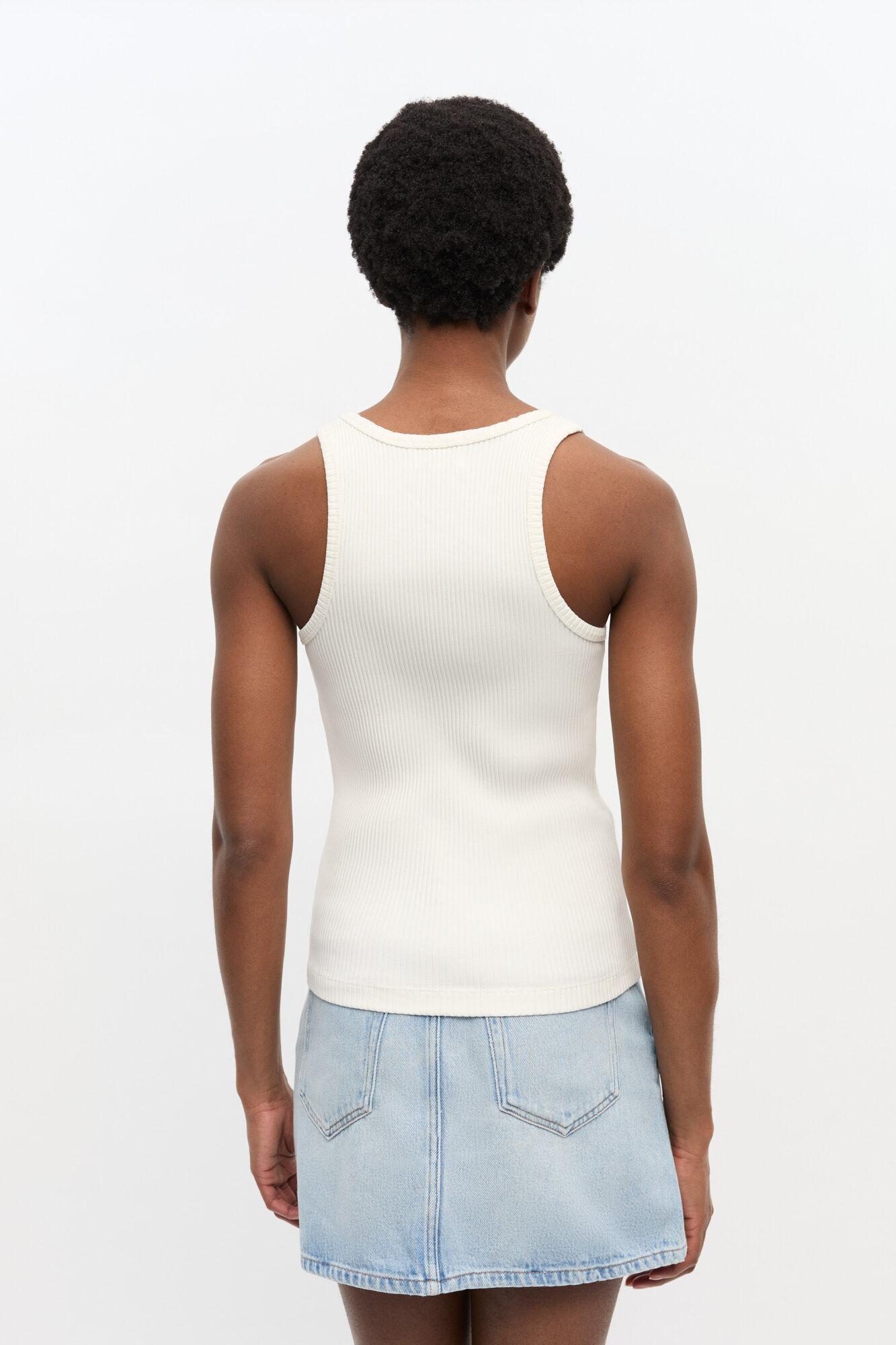 Ivory Ribbed Tank Top Product Image