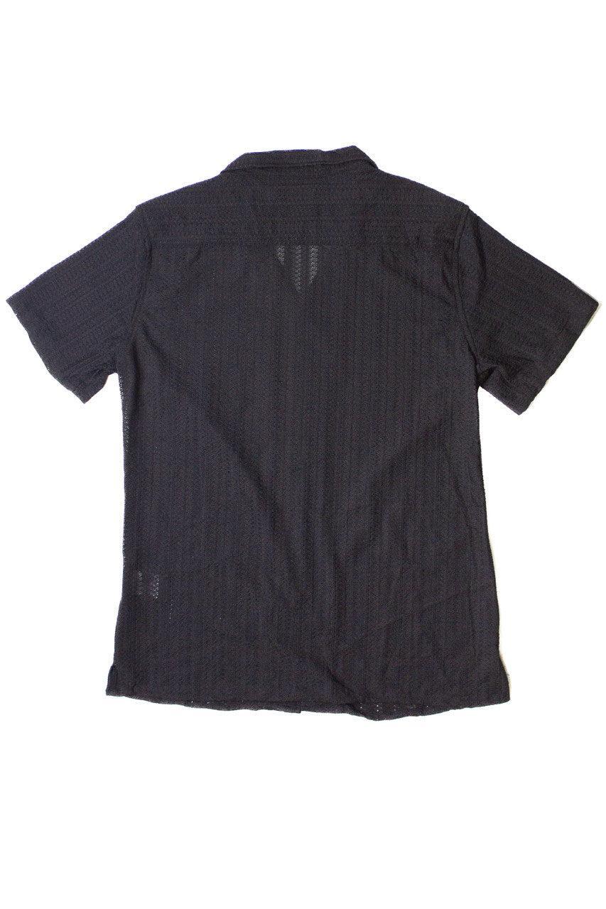 Lightweight Open Knit Button Up Shirt Product Image
