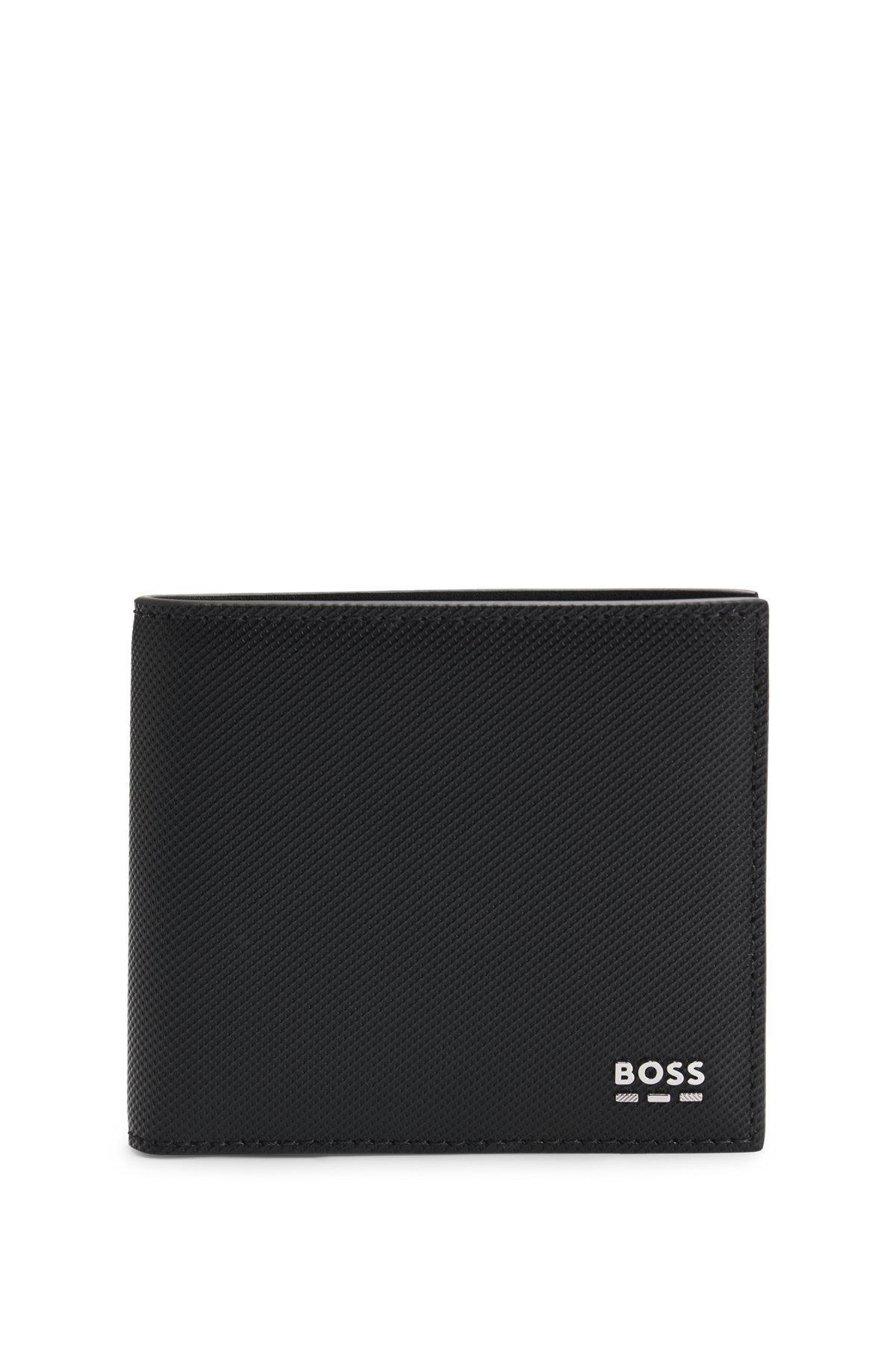 Textured wallet with metal logo lettering Product Image