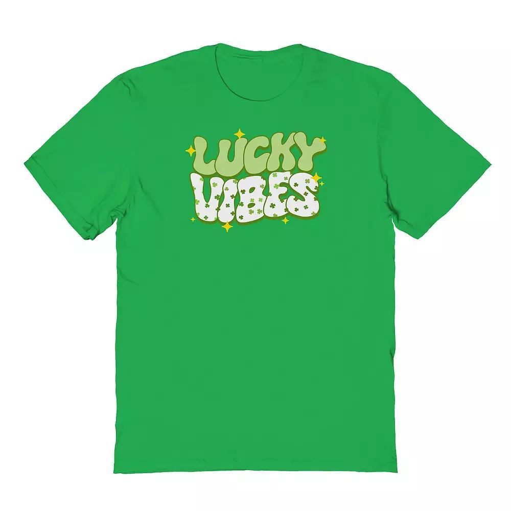 Men's St Patrick's Day Lucky Vibes Graphic Tee, Size: XL, Irish Green Product Image