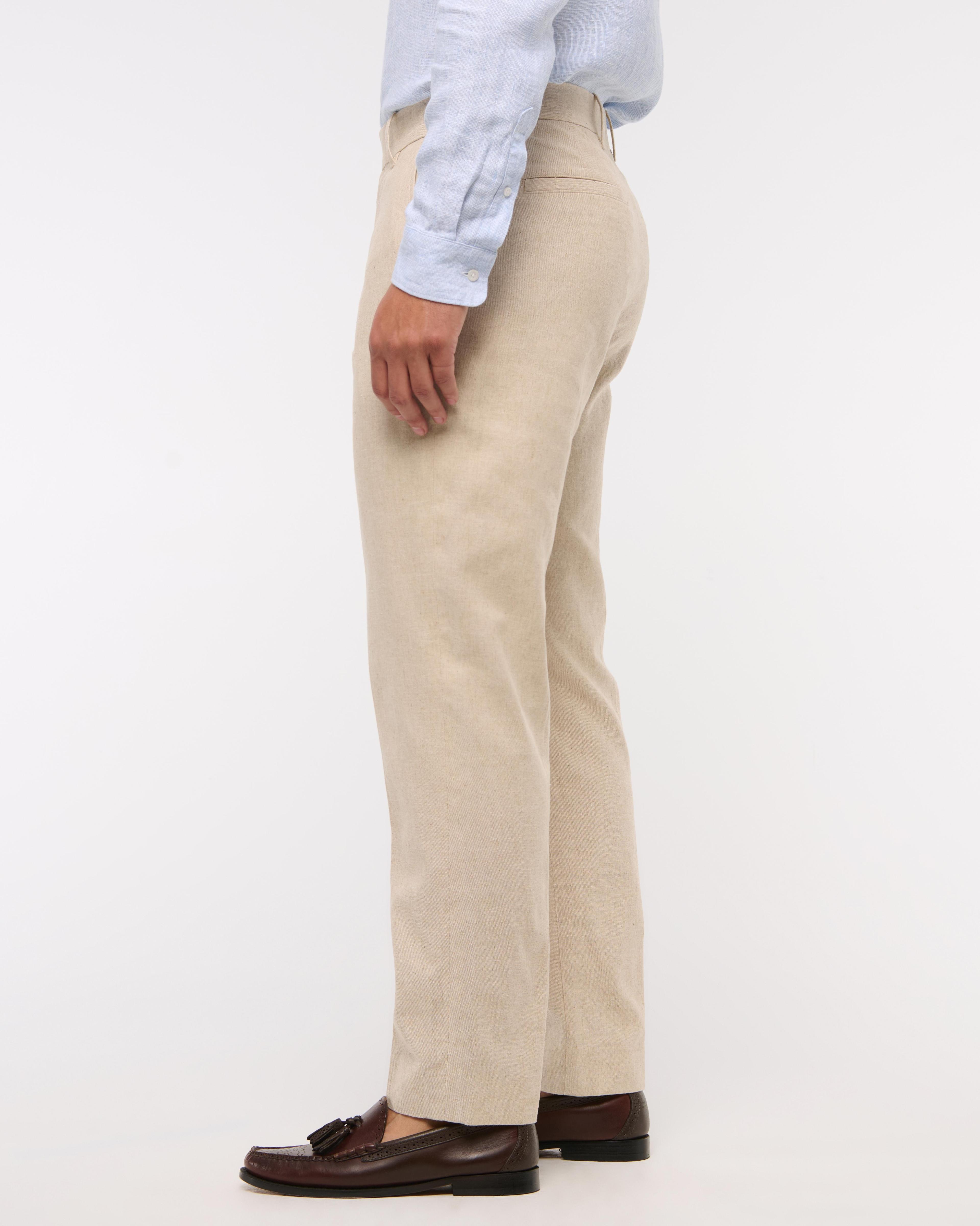 The A&F Collins Athletic Fit Linen-Blend Suit Pant Product Image