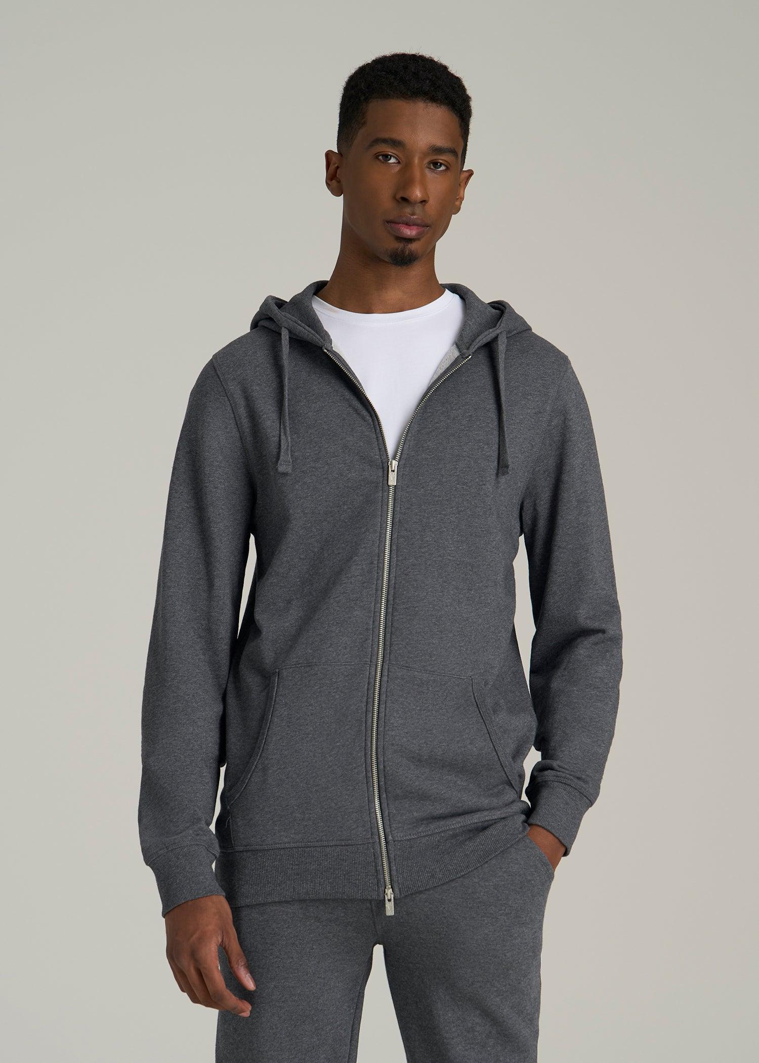 Wearever 2.0 French Terry Full-Zip Hoodie for Tall Men in Charcoal Mix Male Product Image
