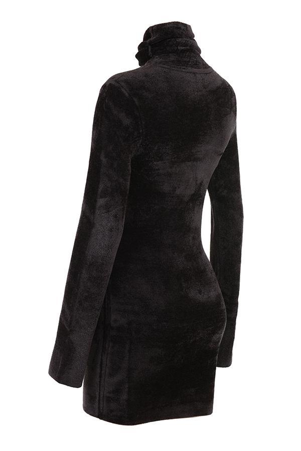 Taya Charcoal Chenille Mini Dress Product Image