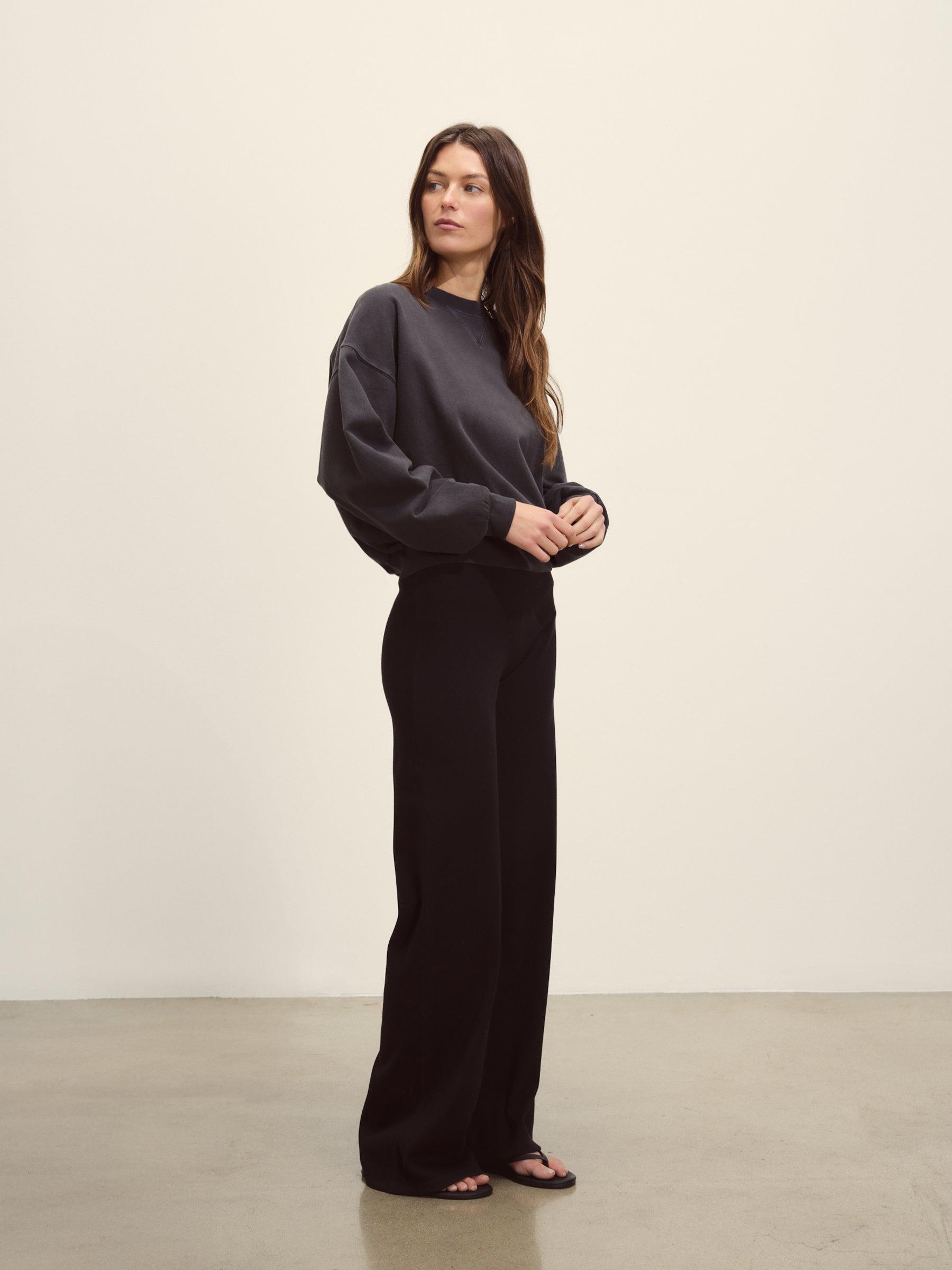 Soft Black Venice Wash Vintage Interloop Oversized Crew Product Image