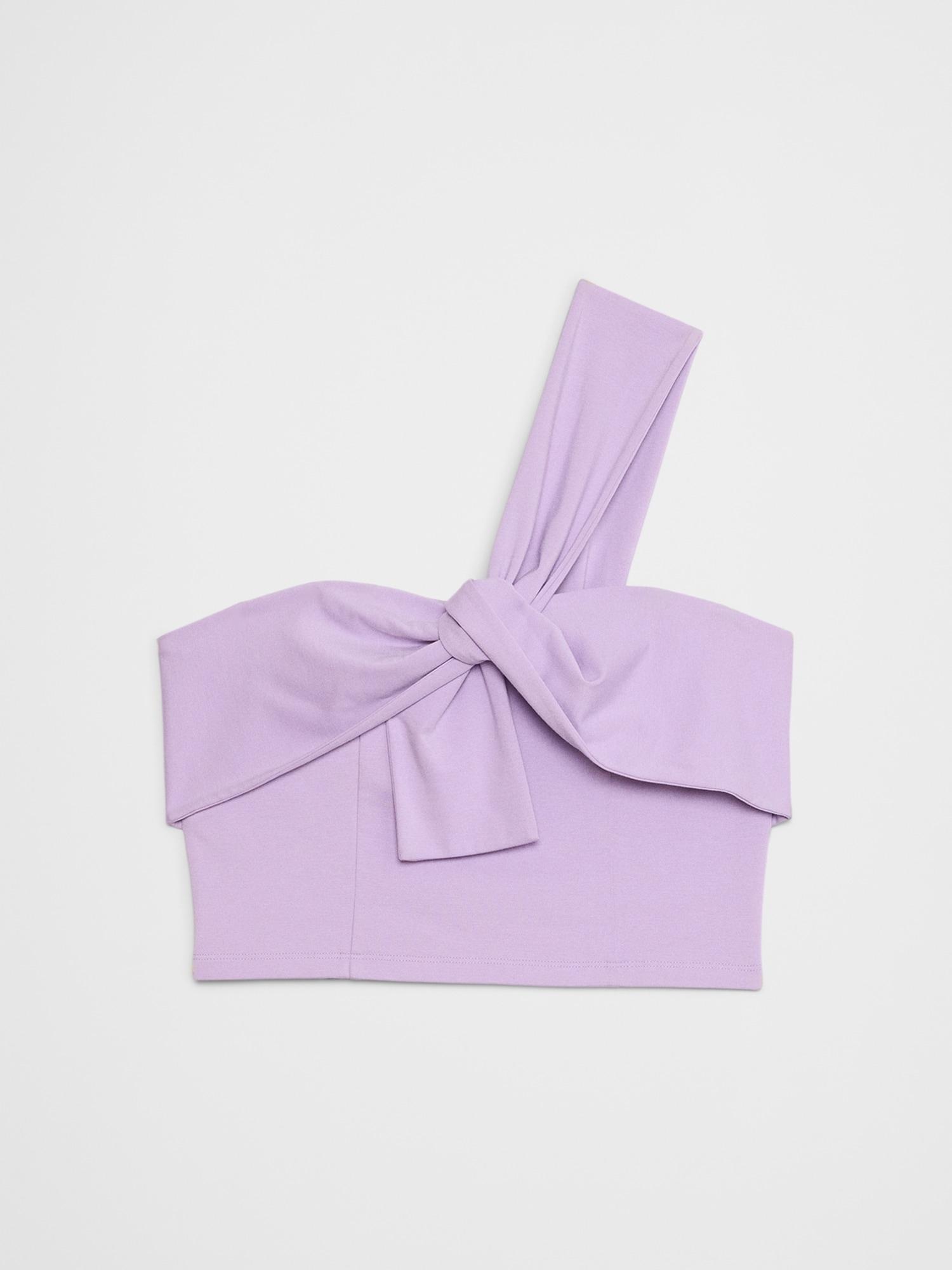 Knotted One-Shoulder Cropped Bustier Product Image