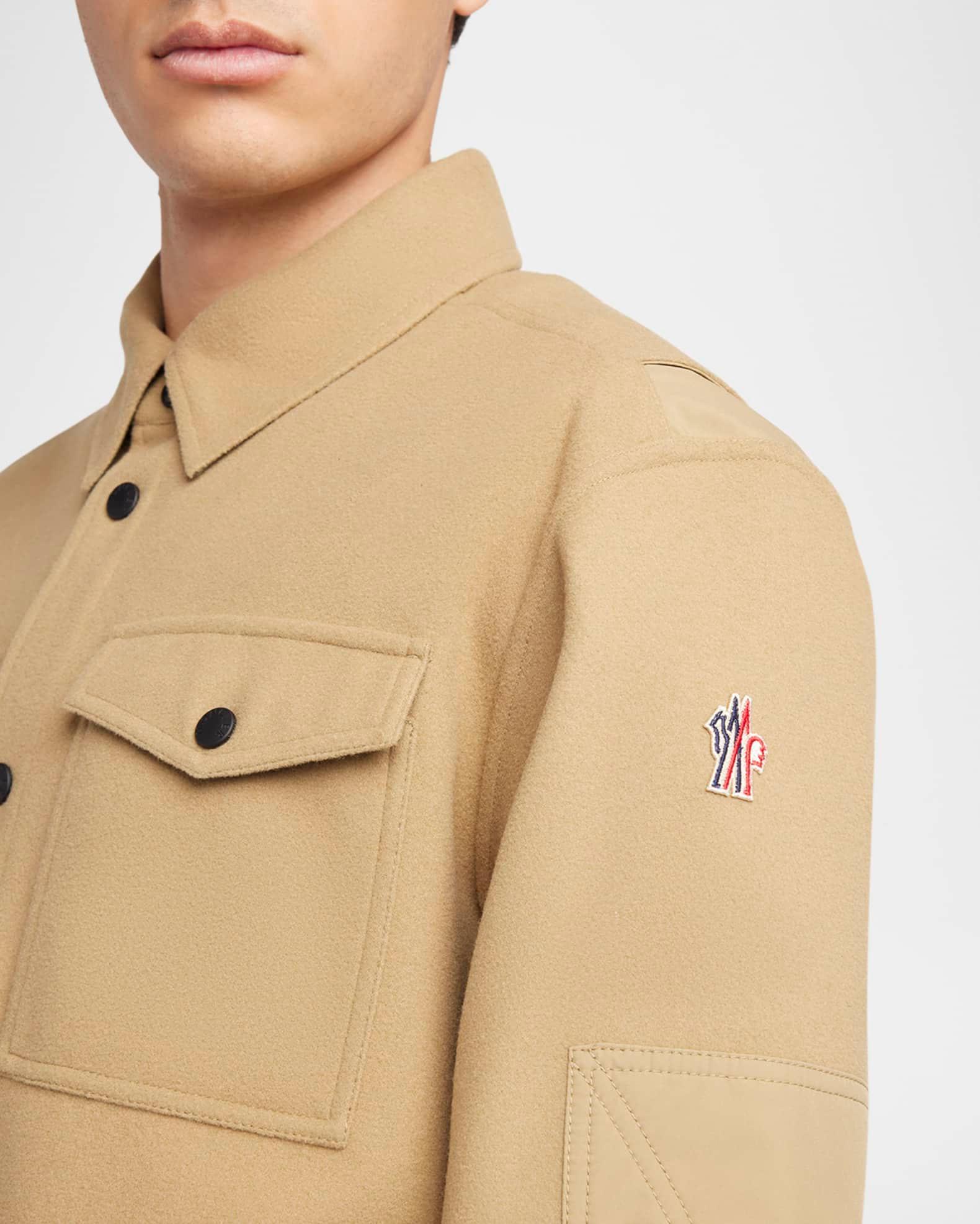 Brushed Jersey Snap-Front Overshirt Product Image