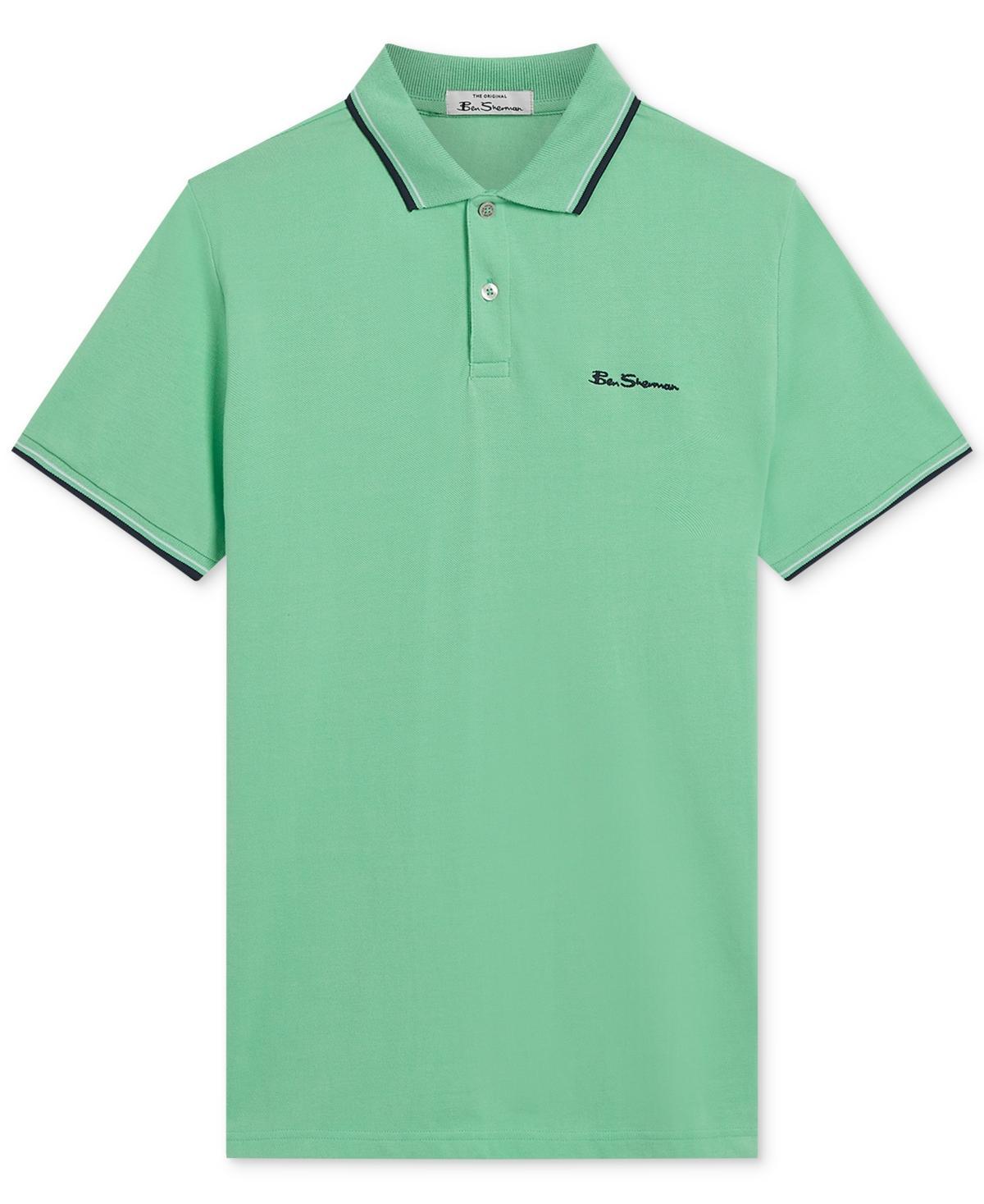 Ben Sherman Mens Signature Tipped Short-Sleeve Polo Shirt Product Image