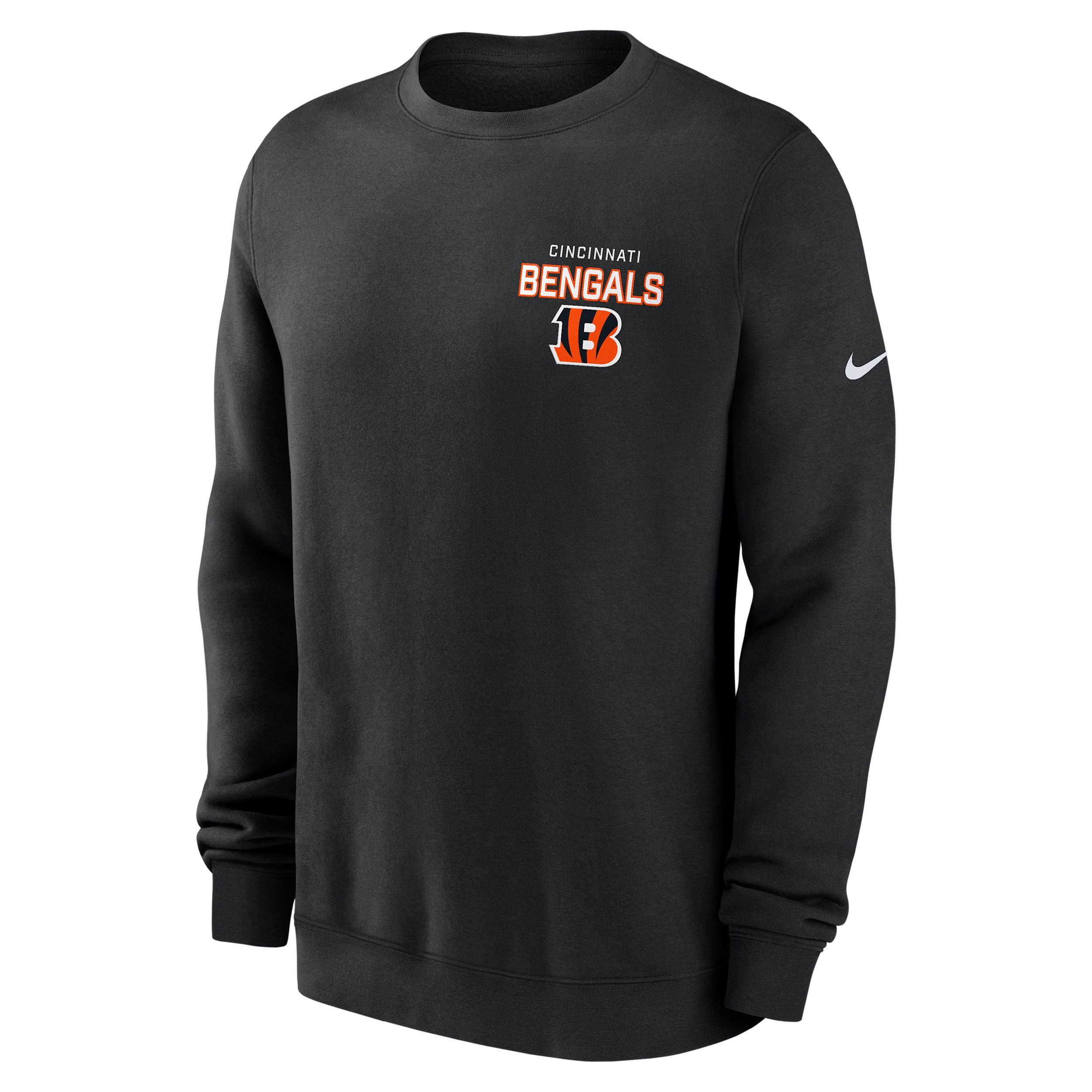 Cincinnati Bengals Draw Block Club Nike Mens NFL Pullover Crew | NKPV00A9A-KU0 Product Image
