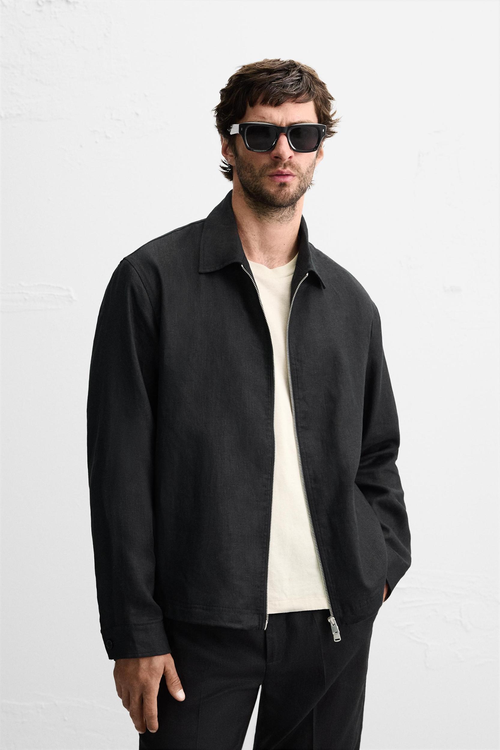 100% LINEN OVERSHIRT Product Image