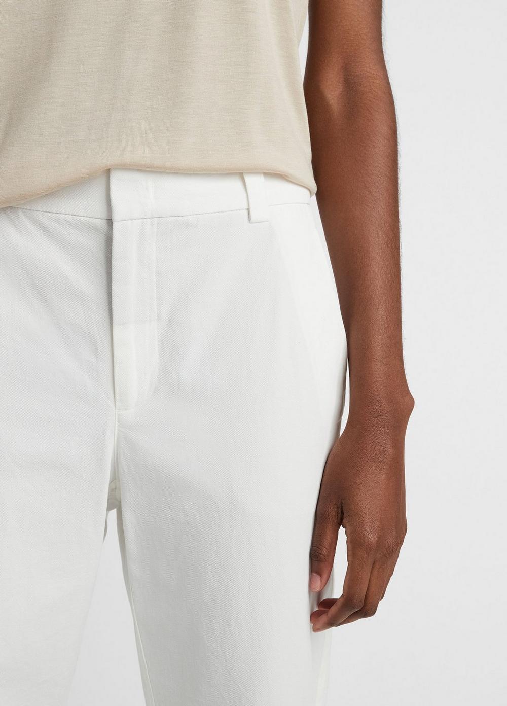 Low-Rise Washed Cotton Crop Pant Product Image