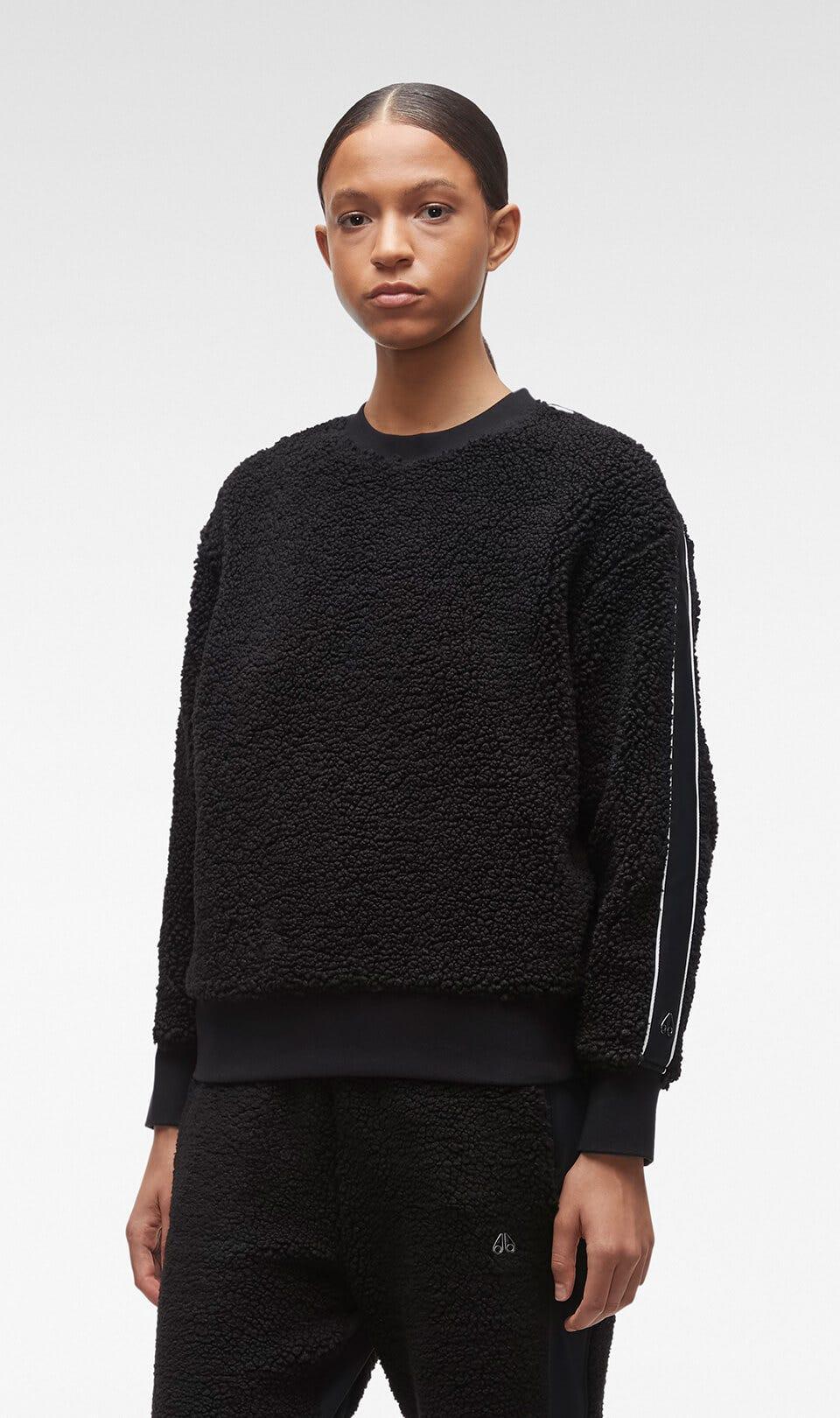 Moose Knuckles Ladies AVERY SHERPA Pullover in Black Product Image