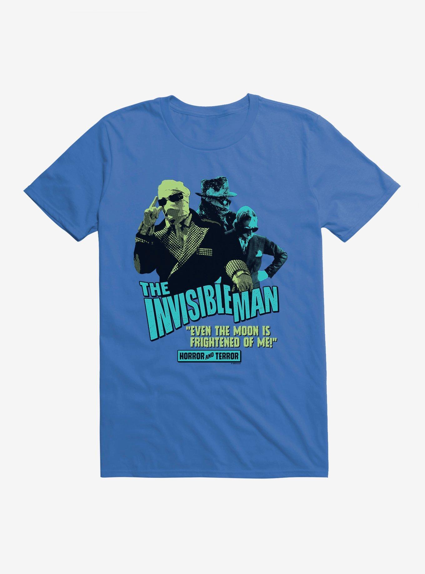 Universal Monsters The Invisible Man Neon Pop Art Movie Quote T-Shirt Product Image