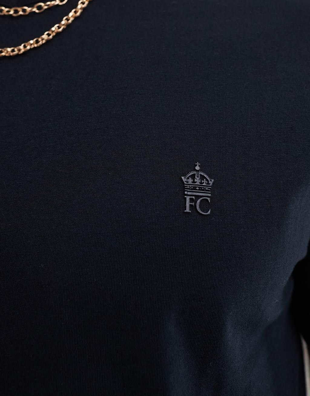 French Connection v-neck T-shirt in navy Product Image