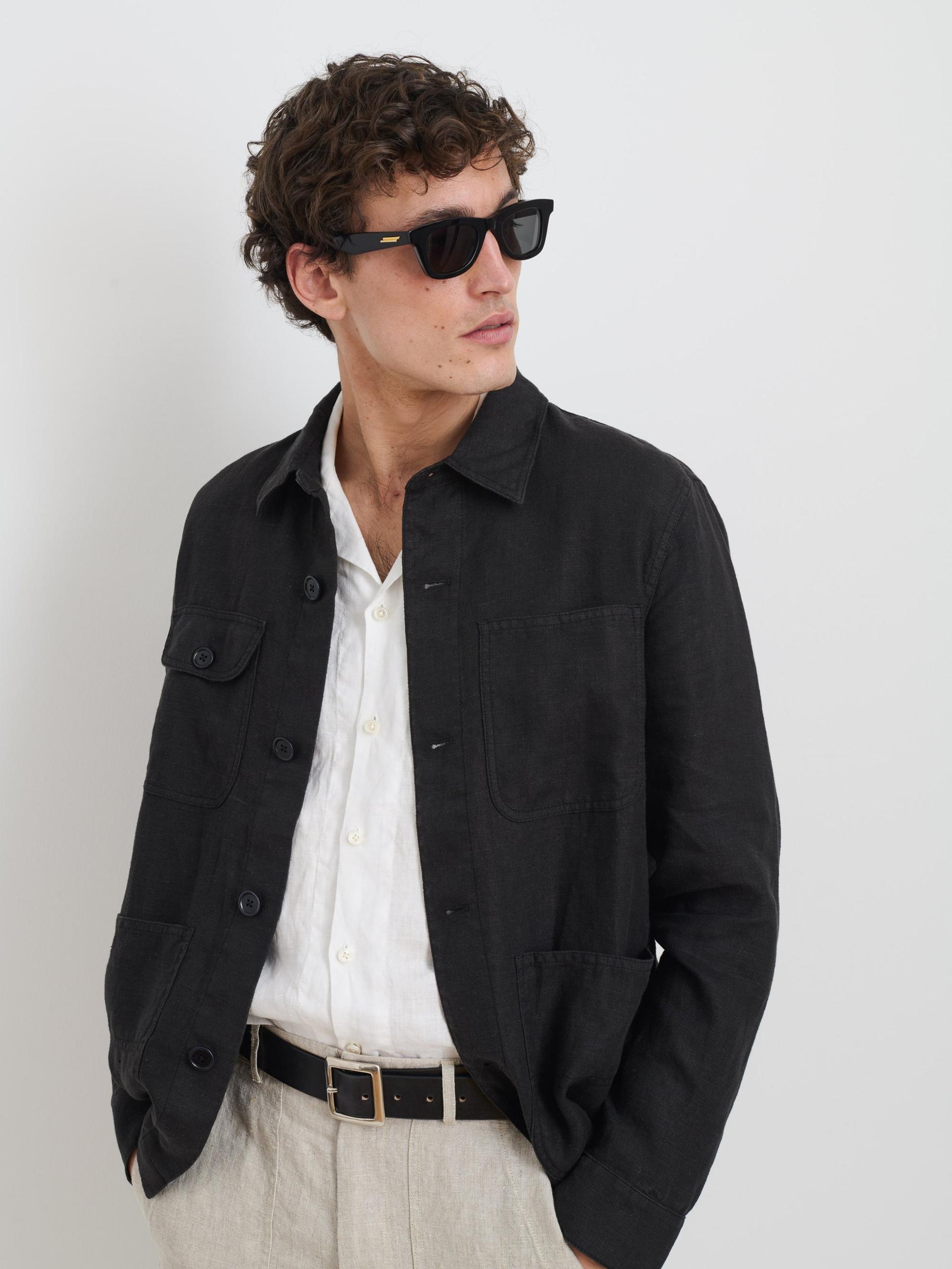 Garment Dyed Work Jacket in Linen Product Image