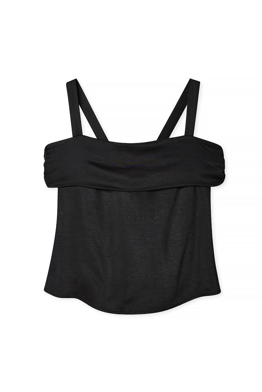 Tie Back Satin Off Shoulder Top Product Image
