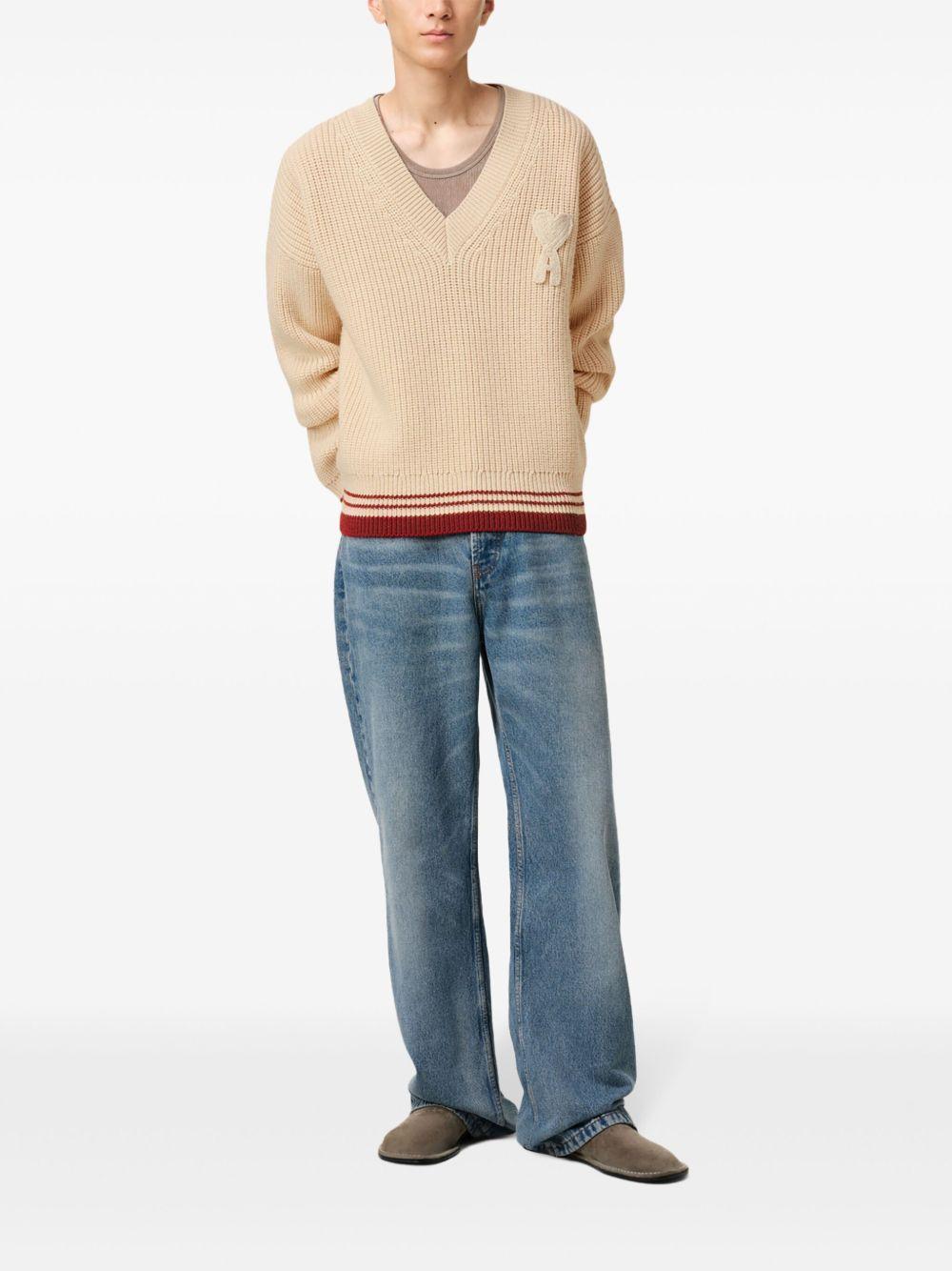 ribbed V-neck sweater Product Image