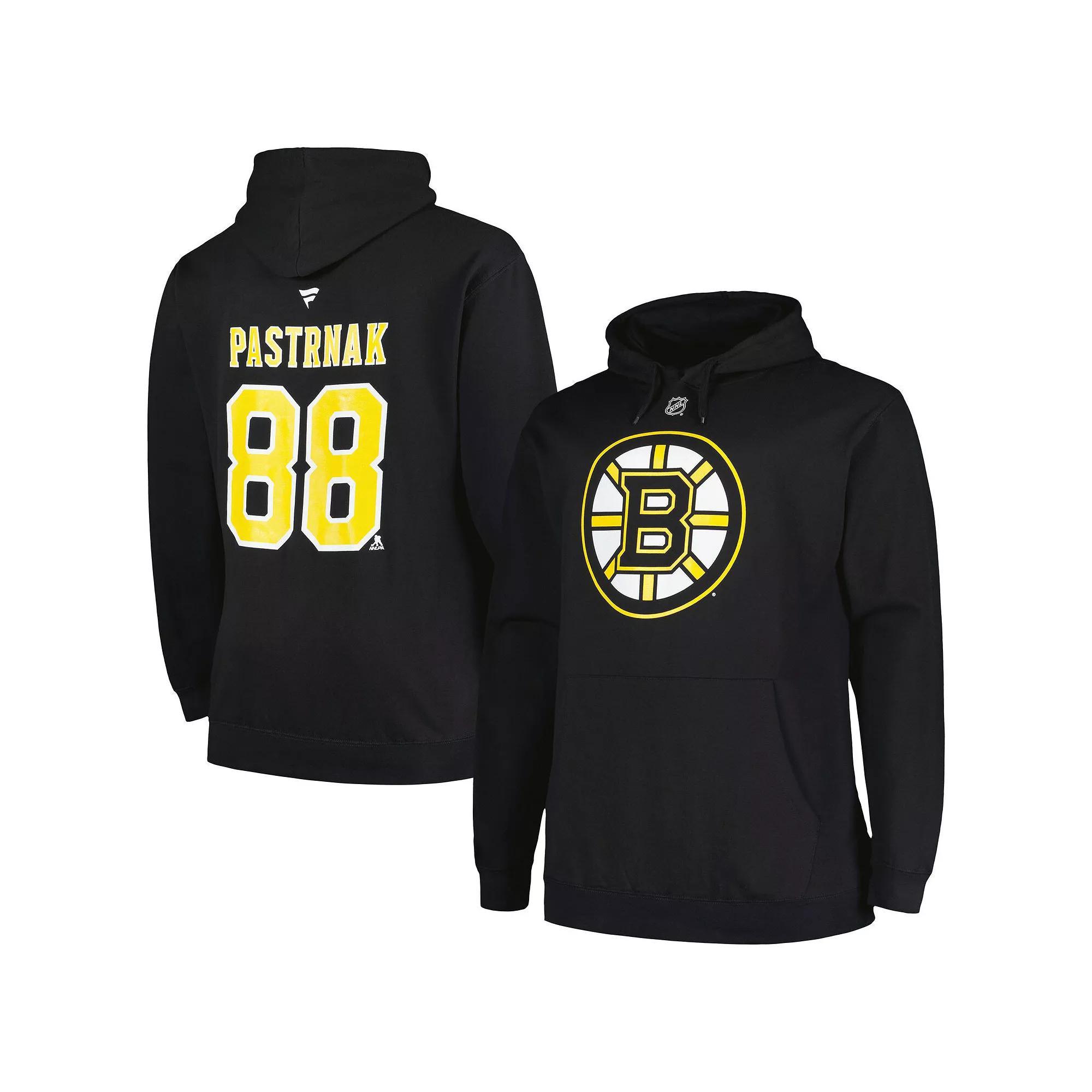 Men's Profile David Pastrnak Black Boston Bruins Big & Tall Name & Number Pullover Hoodie,  Product Image