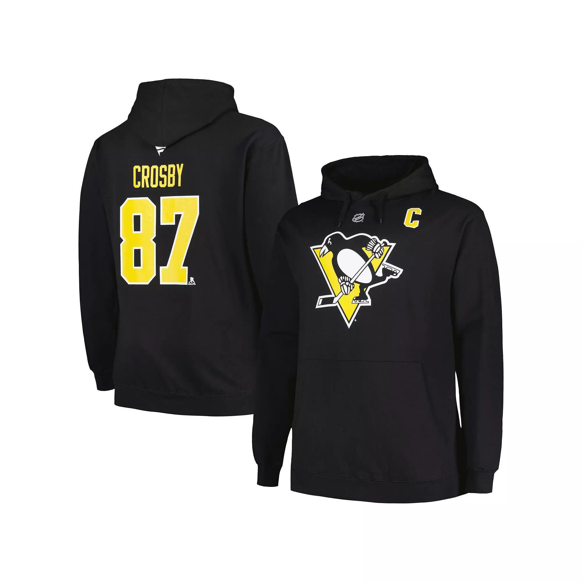 Men's Profile Sidney Crosby Black Pittsburgh Penguins Big & Tall Name & Number Pullover Hoodie,  Product Image