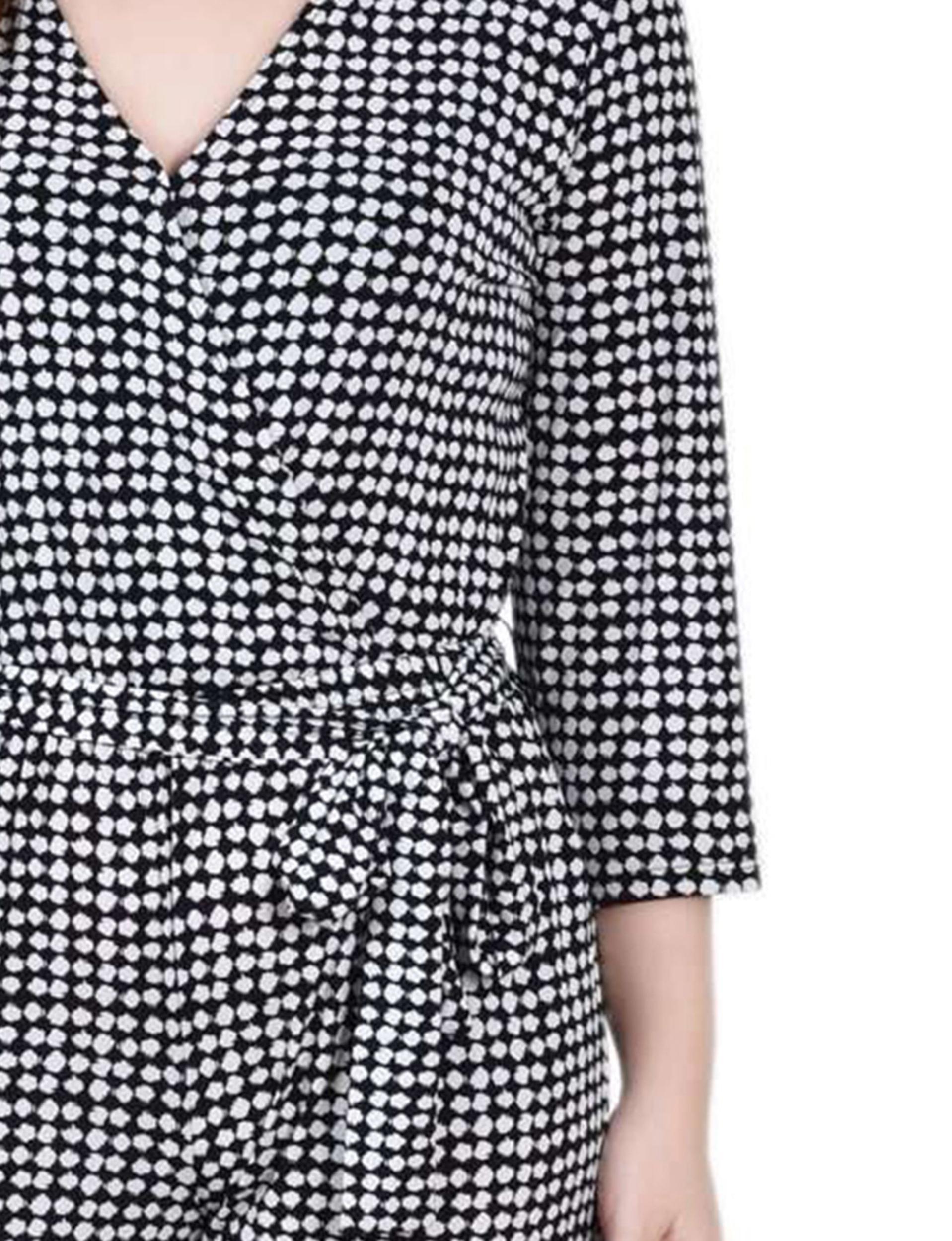 Polka Dot 3/4 Sleeve Belted Jumpsuit Product Image