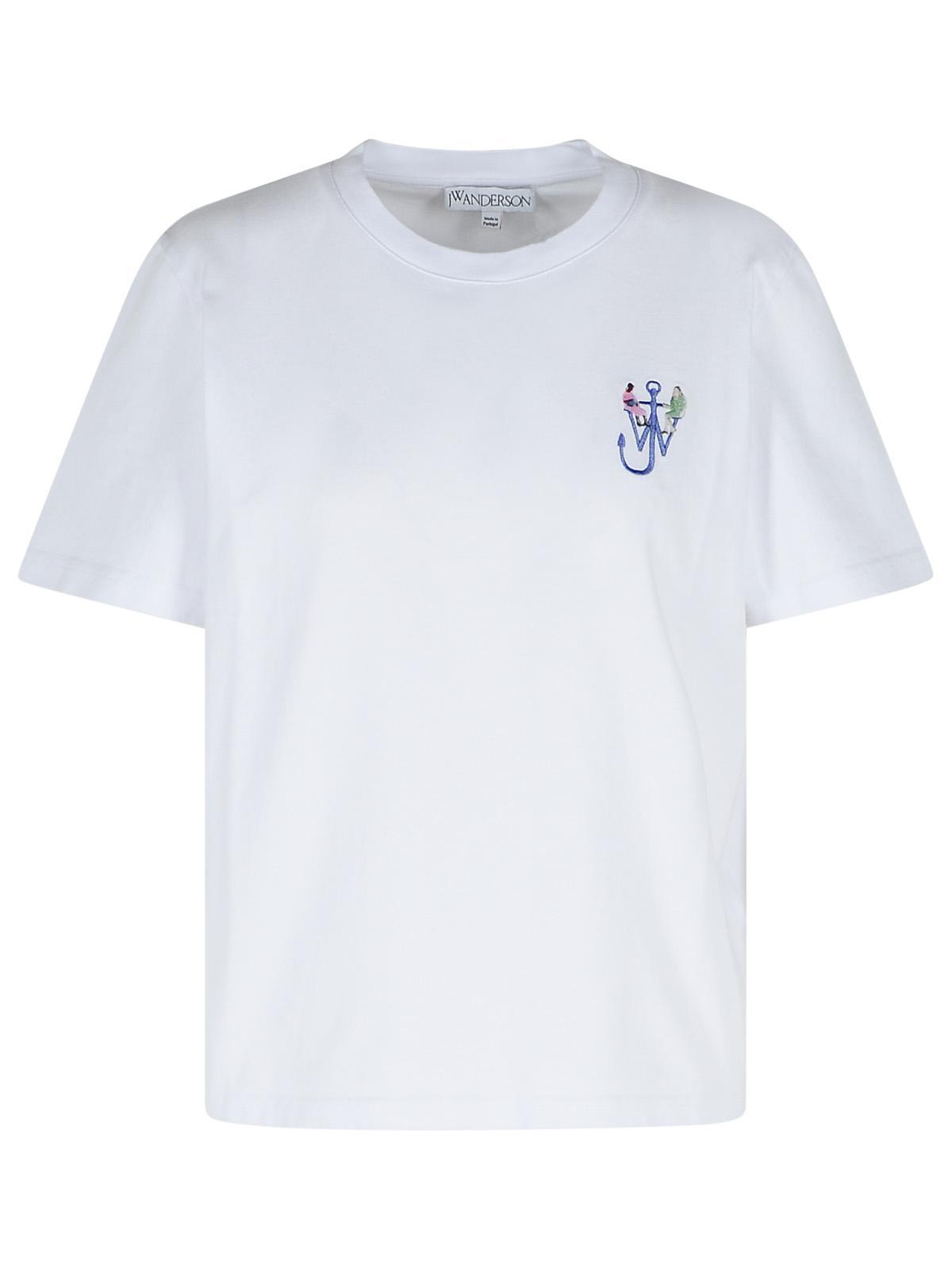 JW ANDERSON Anchor White Cotton T-shirt Product Image