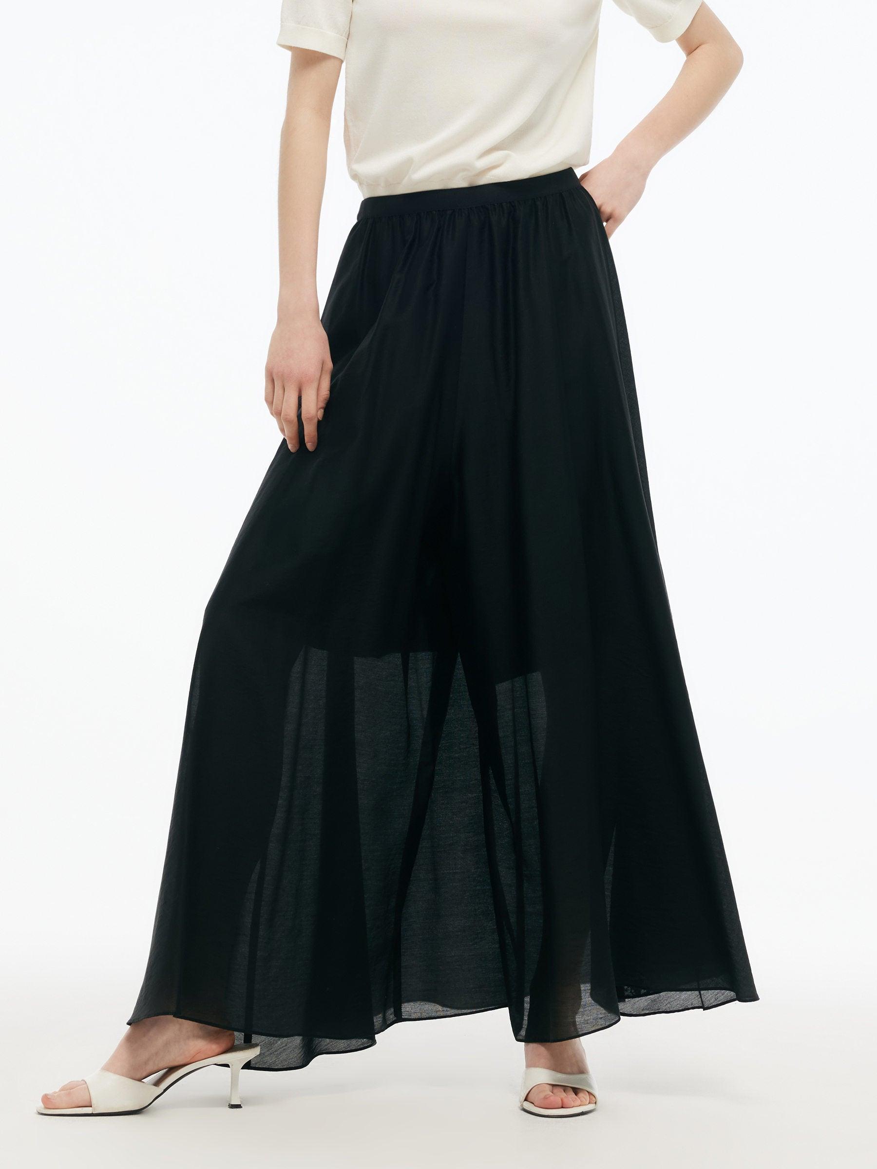 Tencel Blend Elastic Waist Women Culottes Product Image
