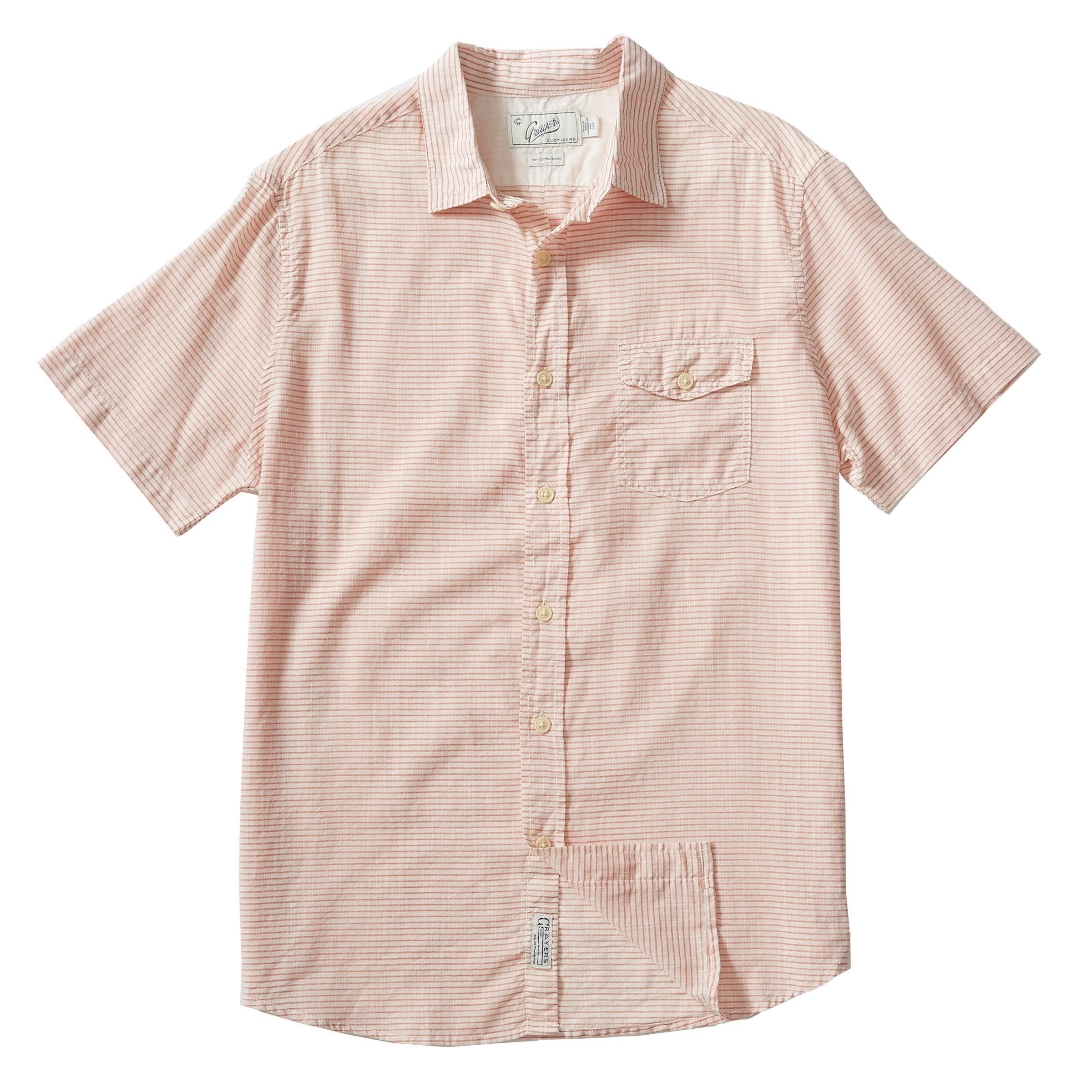 Fairfield Horizontal Micro Stripe Short Sleeve Shirt - Red Cream Product Image