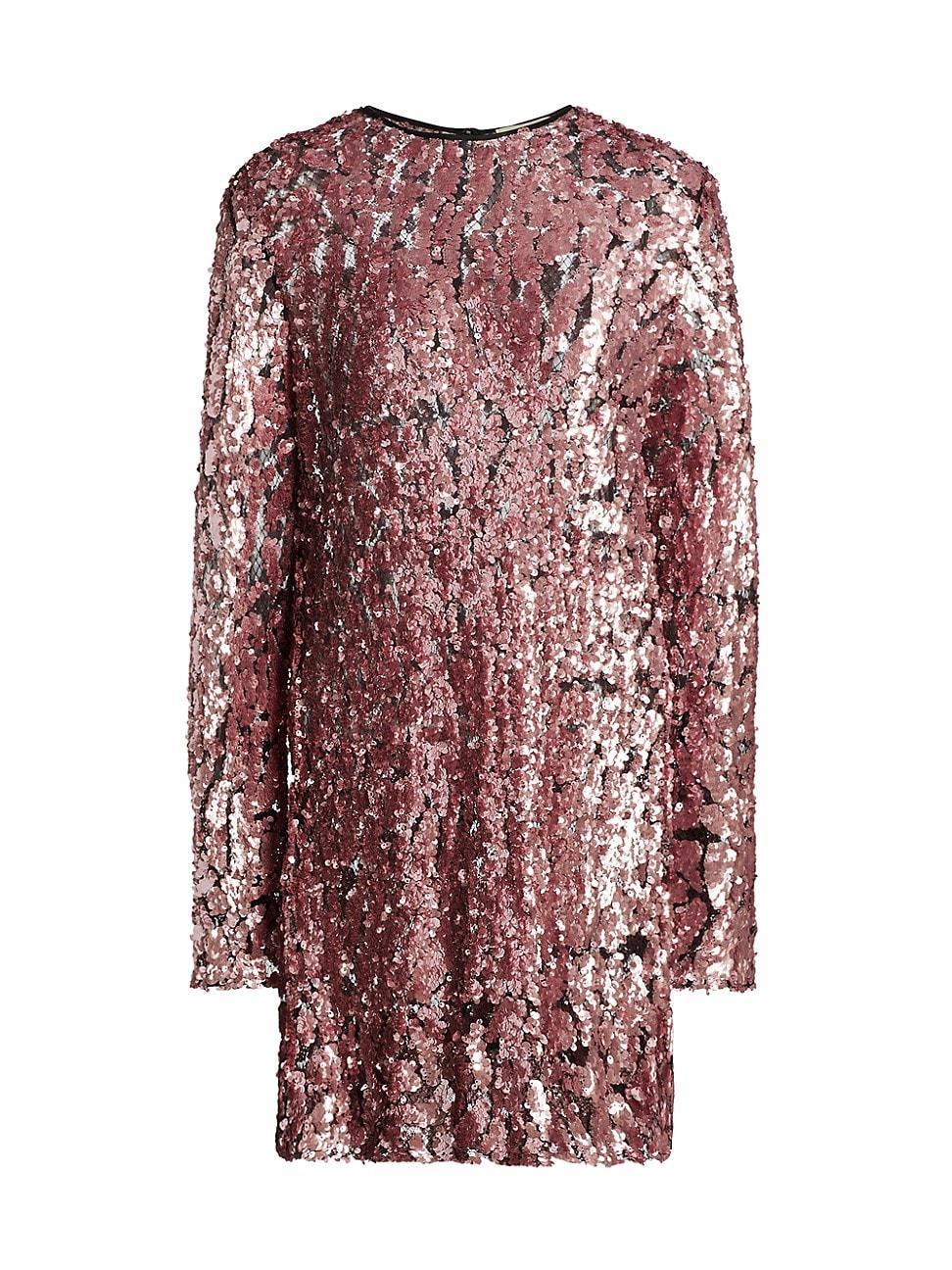 Womens Sequin Embellished Shift Minidress Product Image