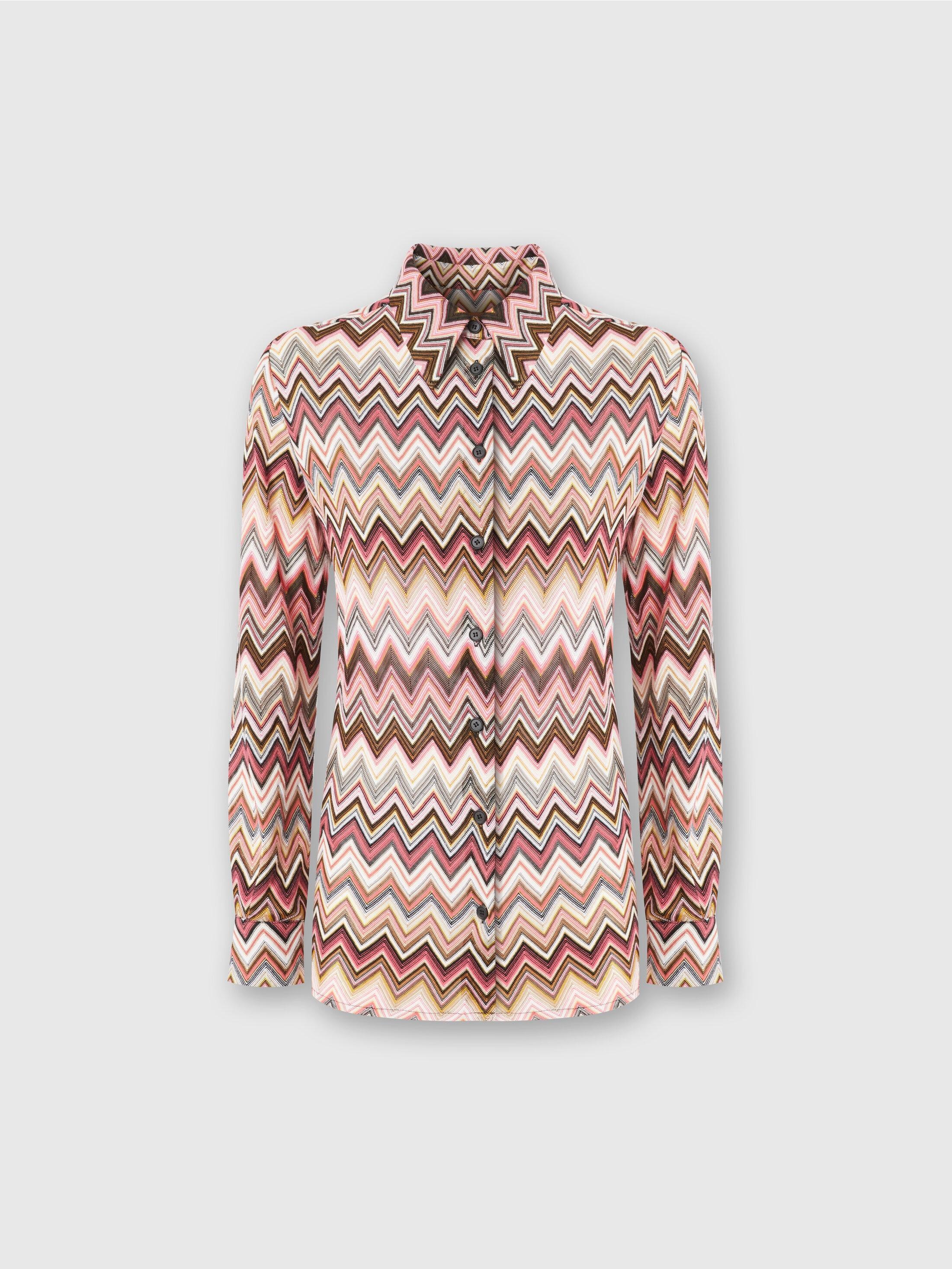 Zig zag cotton and viscose shirt Product Image