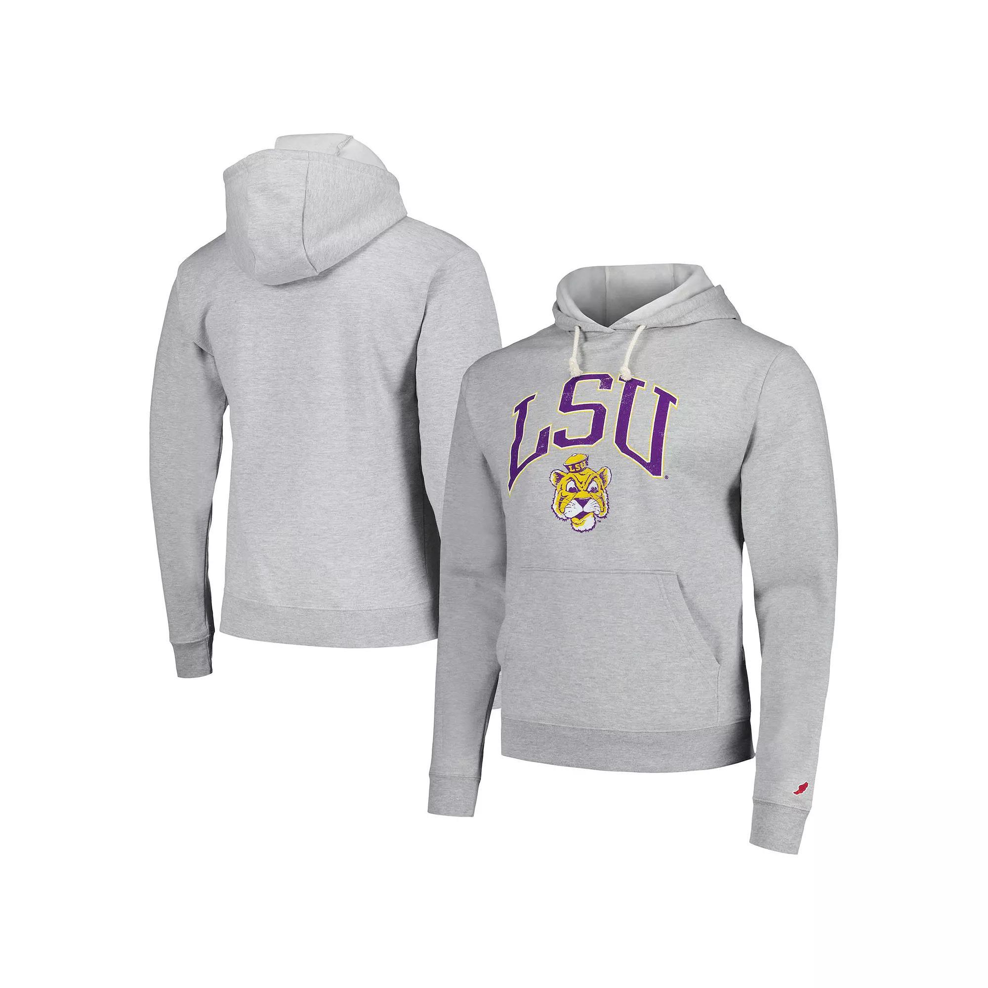 Men's League Collegiate Wear Heather Gray LSU Tigers Tall Arch Essential Pullover Hoodie,  Product Image