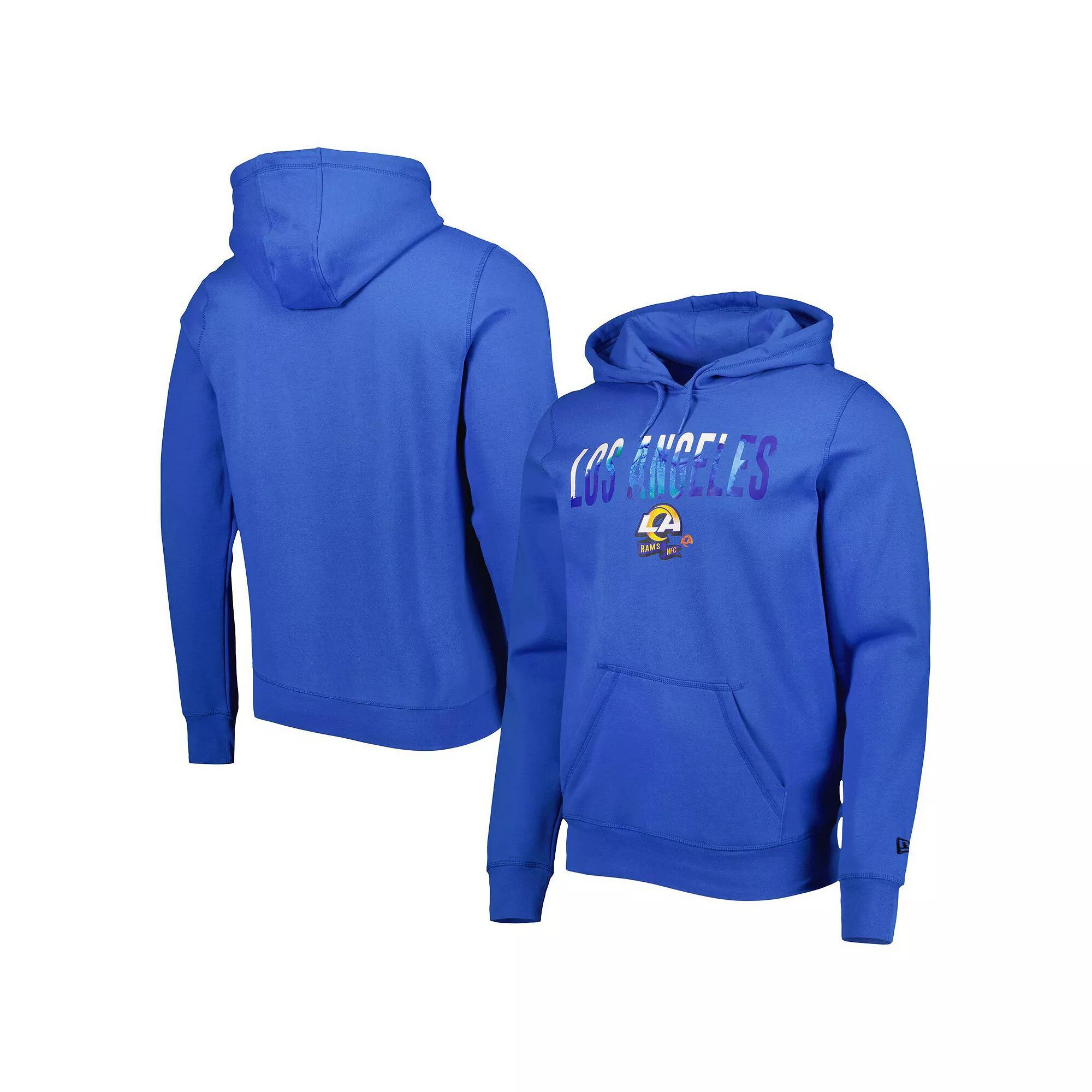 Men's New Era Royal Los Angeles Rams Ink Dye Pullover Hoodie, Size: Medium, Blue Product Image
