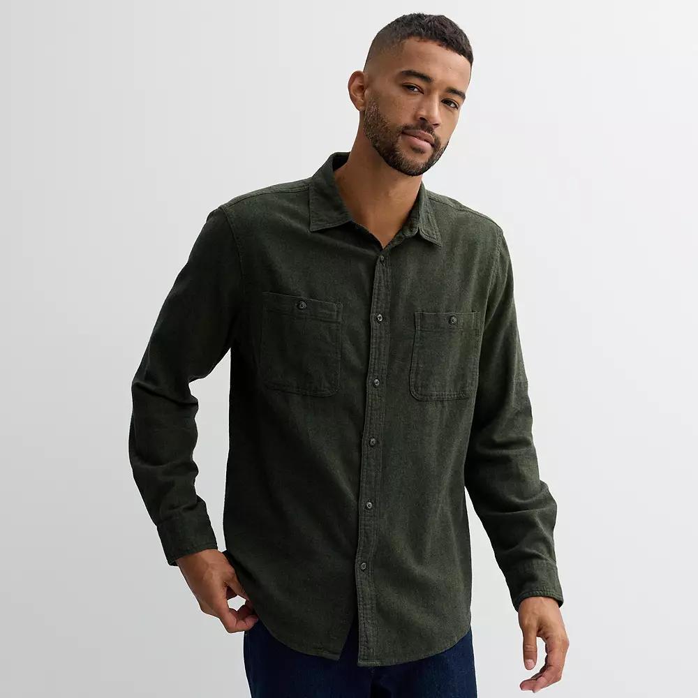 Men's Sonoma Goods For Life® Supersoft Flannel Button-Down Shirt,  Product Image