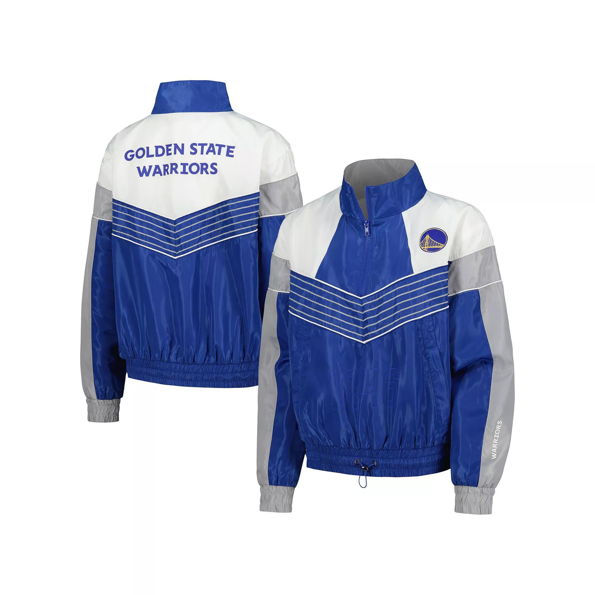Women's The Wild Collective Royal Golden State Warriors Courtside Half-Zip Track Jacket,  Product Image