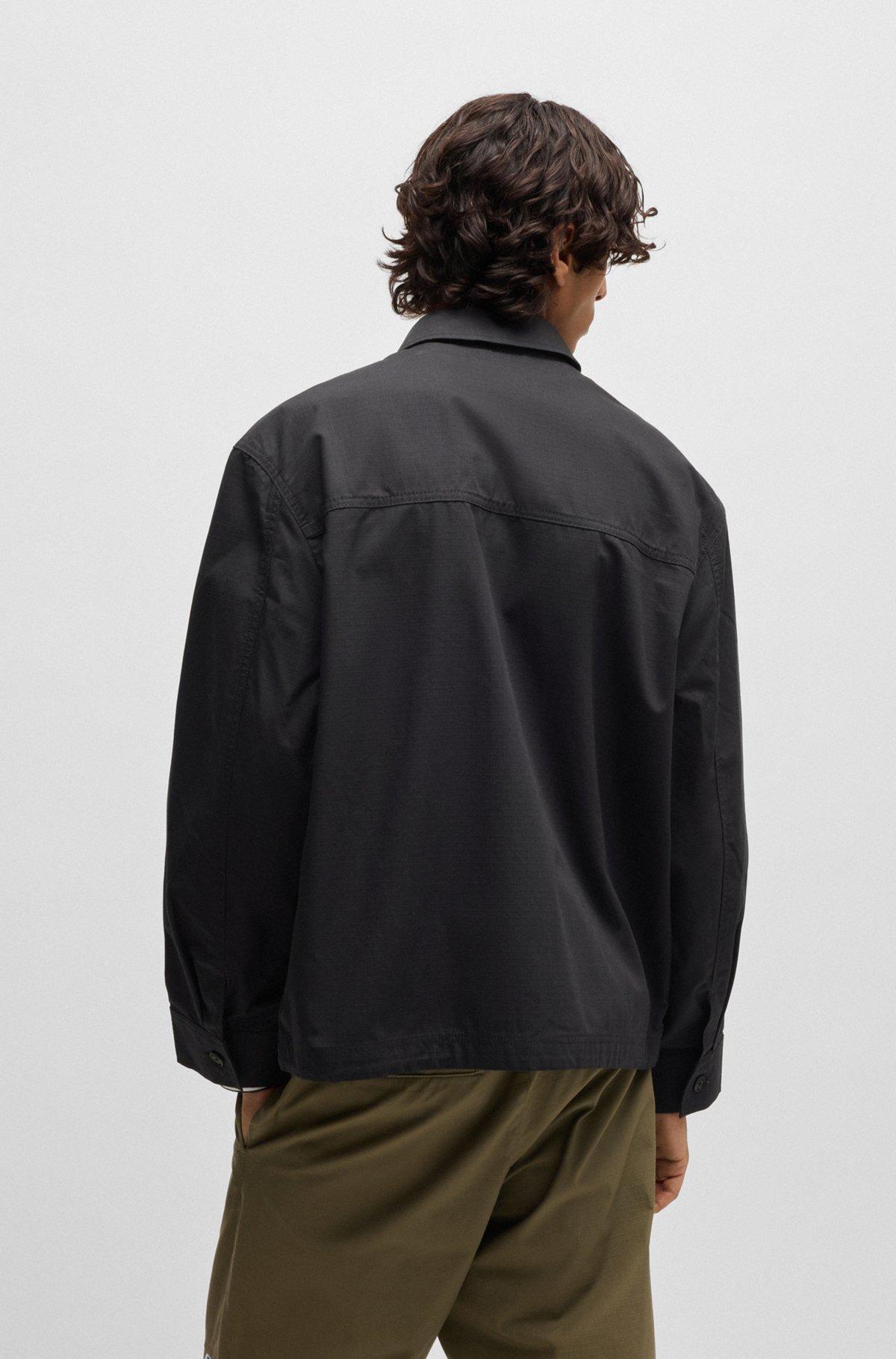 Ripstop-cotton regular-fit jacket with logo label Product Image