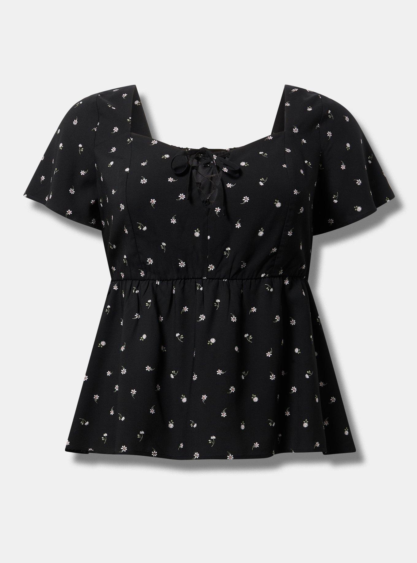 Babydoll Lace-Up Top Product Image