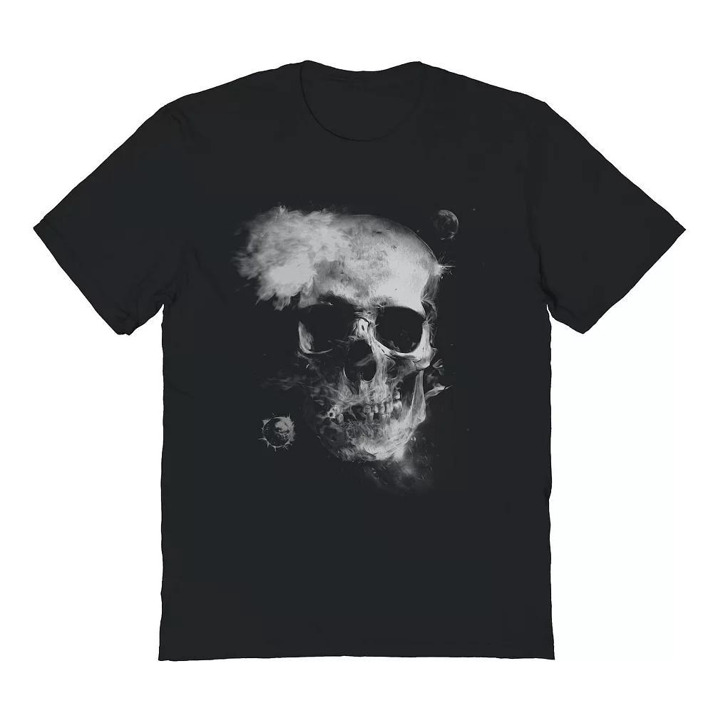 Men's Smoky Space Skull Graphic Tee, Size: XXL, Black Product Image