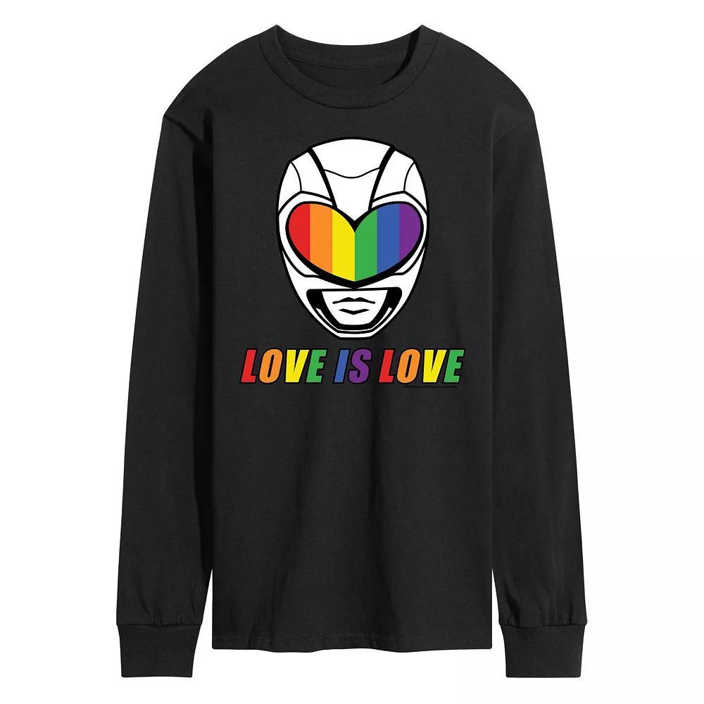 Men's Power Rangers Love Is Love Long Sleeve Graphic Tee,  Product Image