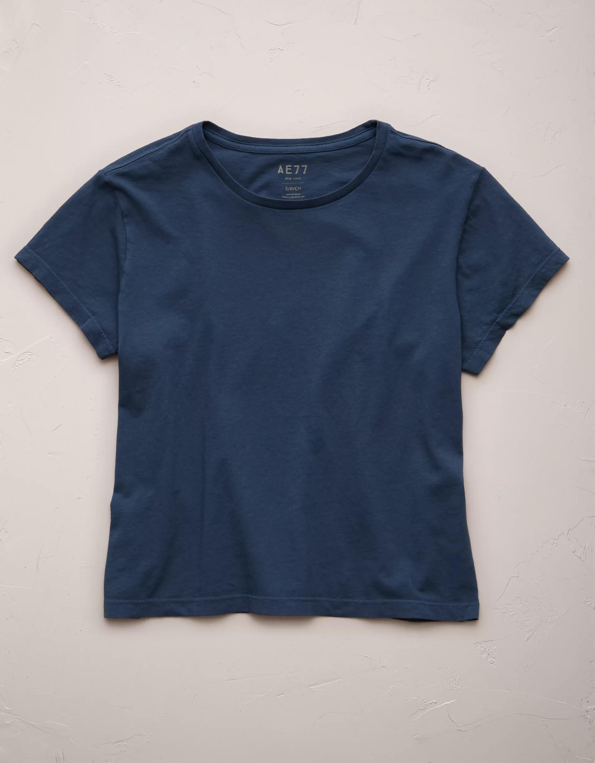 AE77 Premium Boxy Cropped Crewneck T-Shirt Product Image