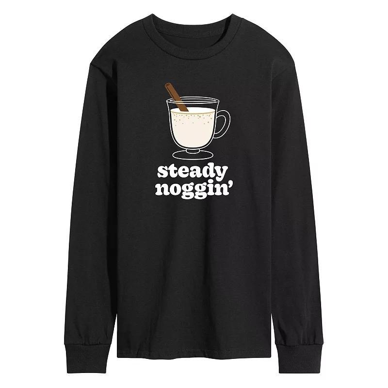 Men's Steady Noggin' Long Sleeve Graphic Tee, Size: Medium, Black Product Image