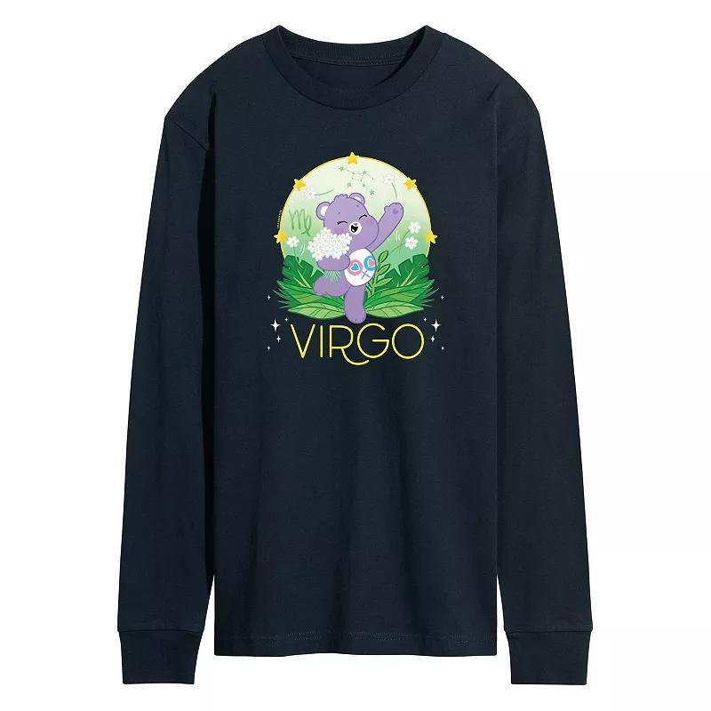 Mens Care Bears Virgo Long Sleeve Graphic Tee Blue Product Image