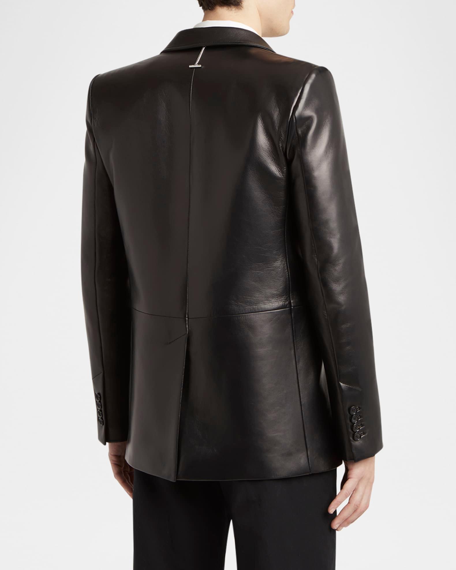 Men's Leather Two-Button Blazer Product Image