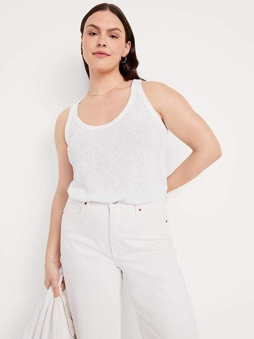 Linen-Blend Tank Top Product Image