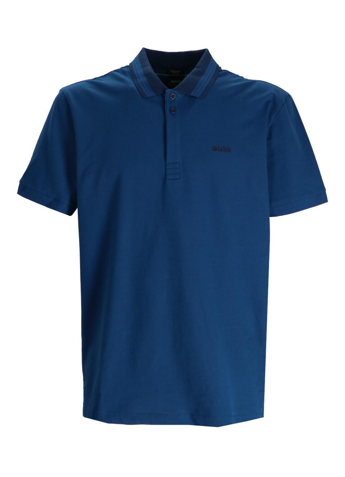 HUGO BOSS Short-sleeved Polo Shirt In Blue Product Image