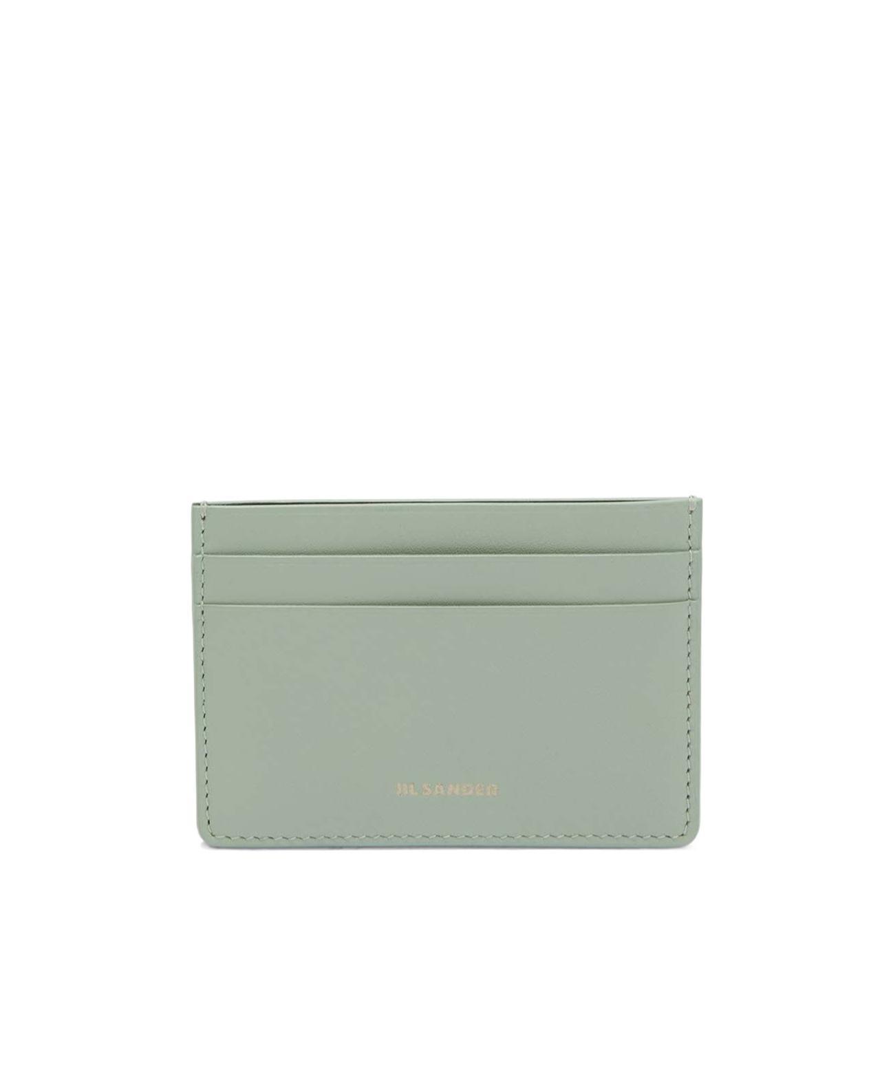 JIL SANDER Leather Card Holder In Gray Product Image