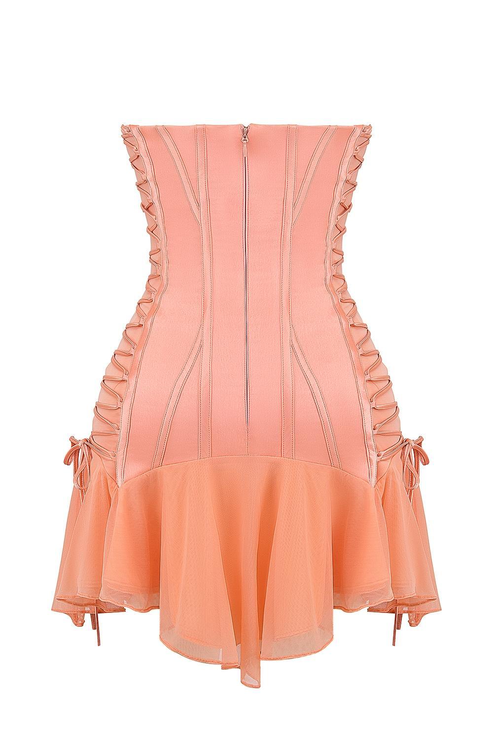 Sirena  sorbet satin strapless mini dress Product Image
