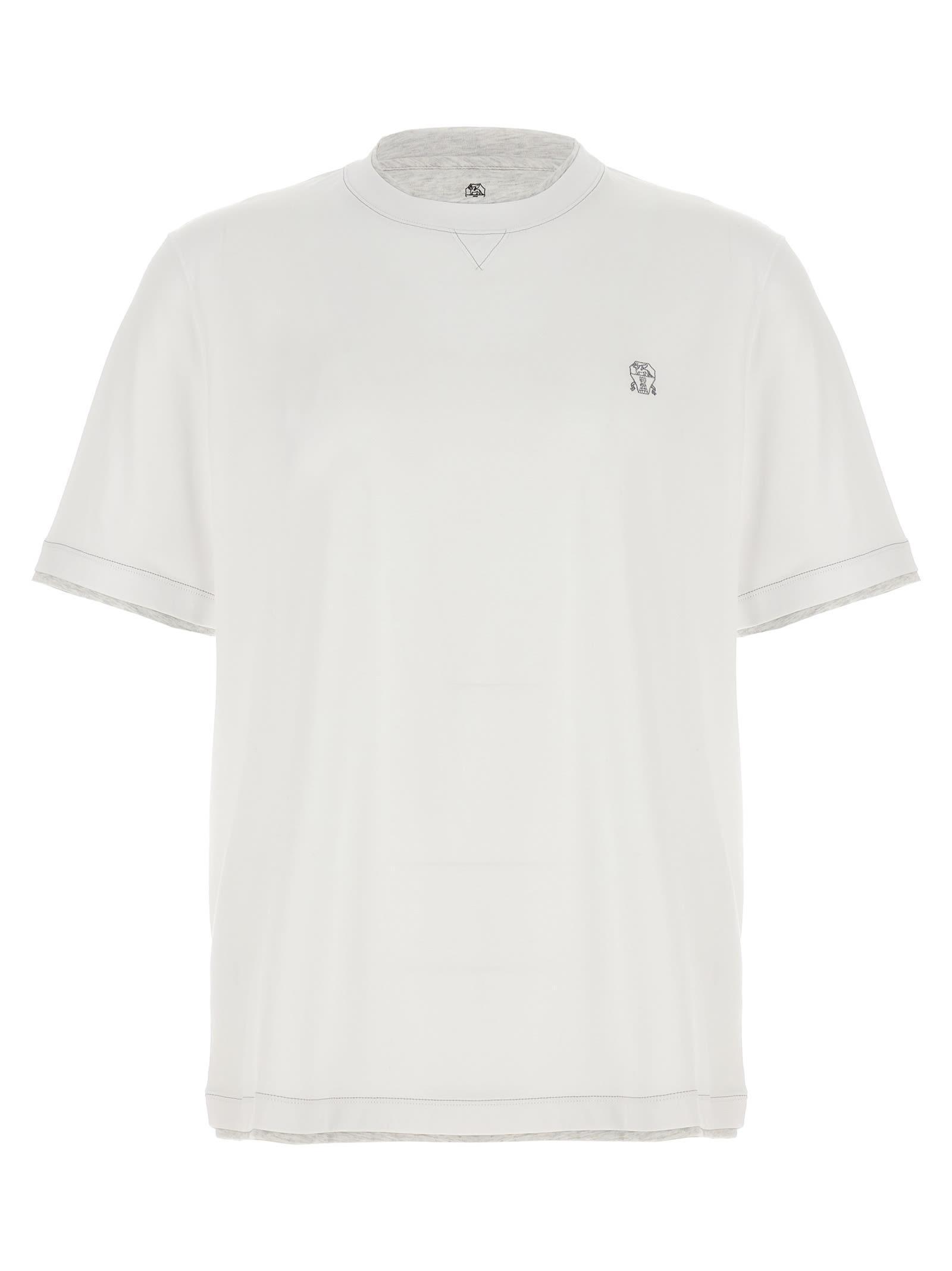 BRUNELLO CUCINELLI Layered T-shirt In White Product Image