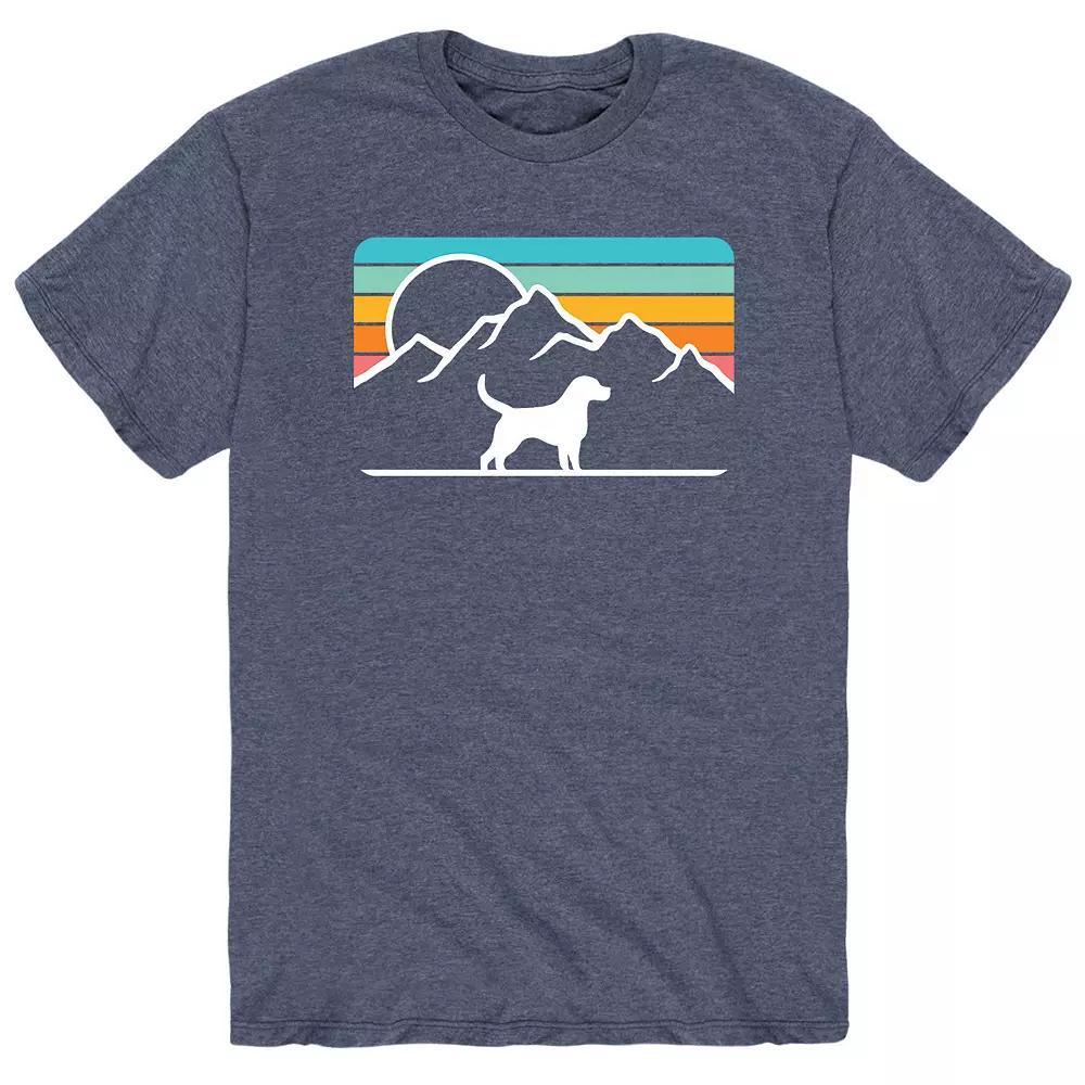 Men's Dog With Retro Mountain Tee,  Product Image