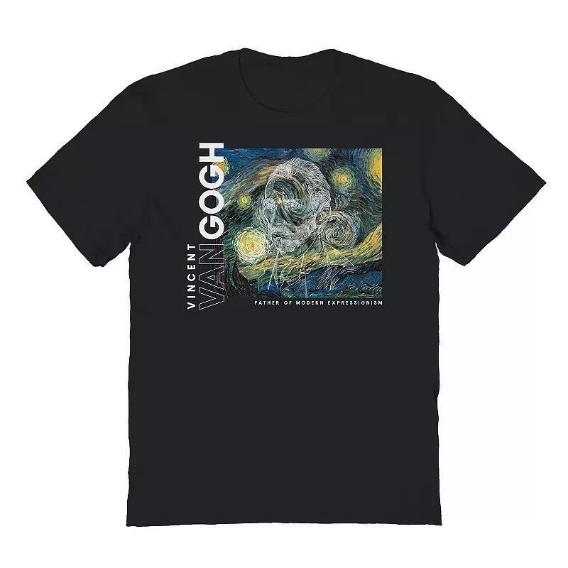 Men's Graphic Tee Van Gogh Expressionism, Size: XXL, Black Product Image