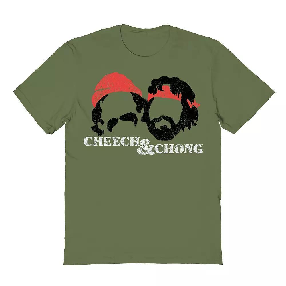 Men's Cheech & Chong Heads Graphic Tee, Size: XXL, Military Green Product Image