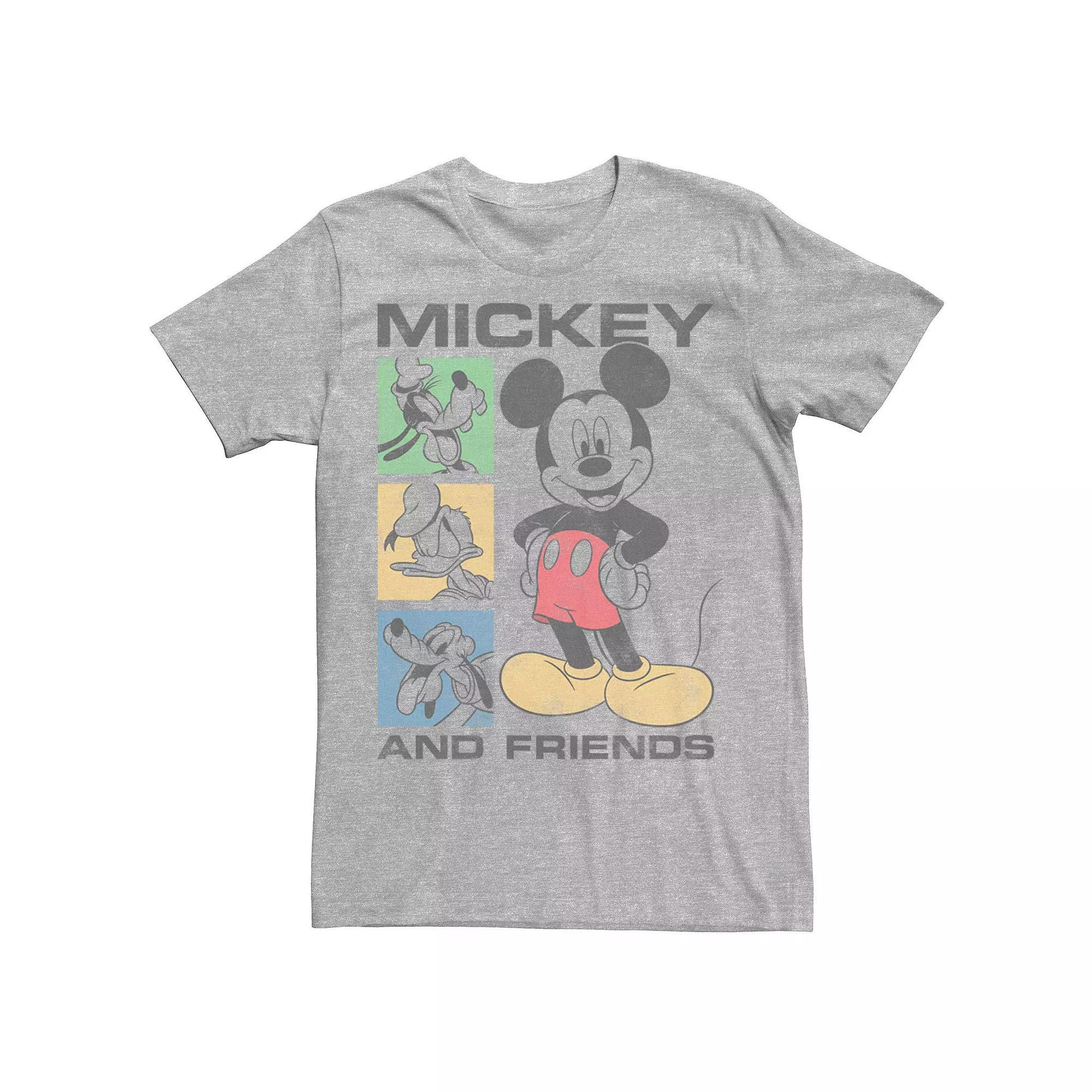Disney's Mickey And Friends Box Seats Men's Tee, Size: 3XL, Athletic Grey Product Image