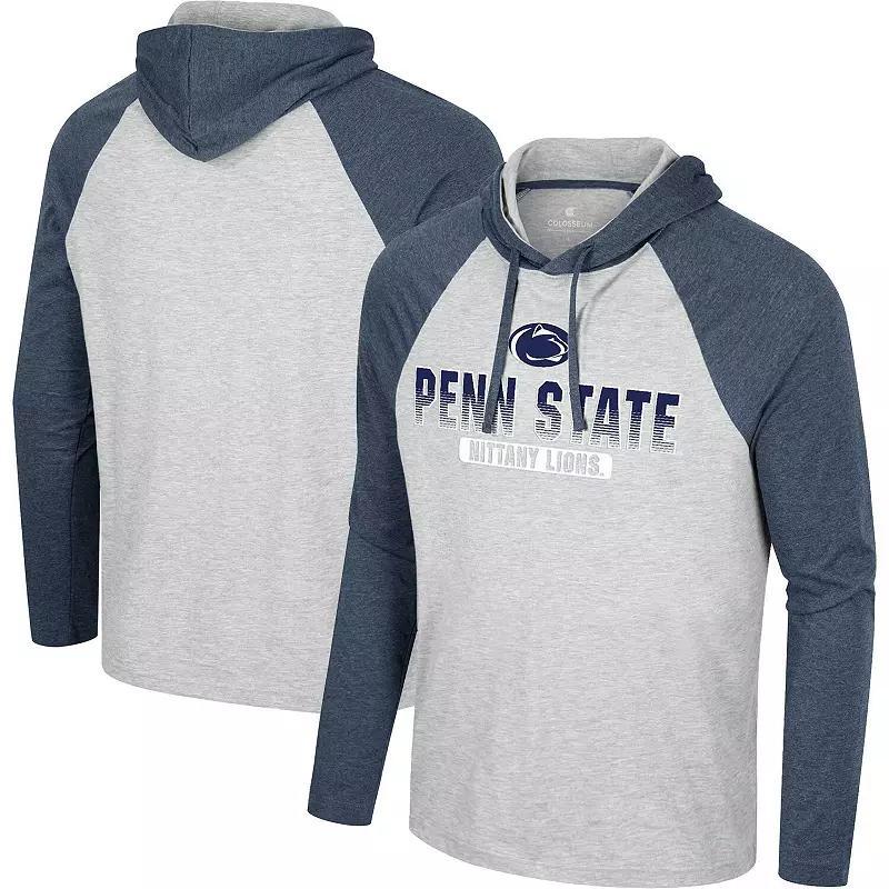 Mens Colosseum Heather Gray West Virginia Mountaineers Hasta La Vista Raglan Hoodie Long Sleeve T-Shirt Product Image